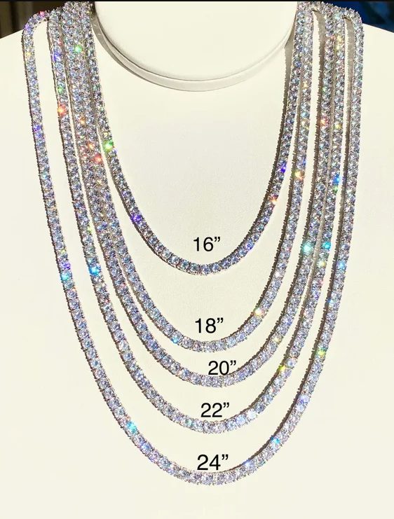 22 Inches men's tennis necklace (Rodney Tims)