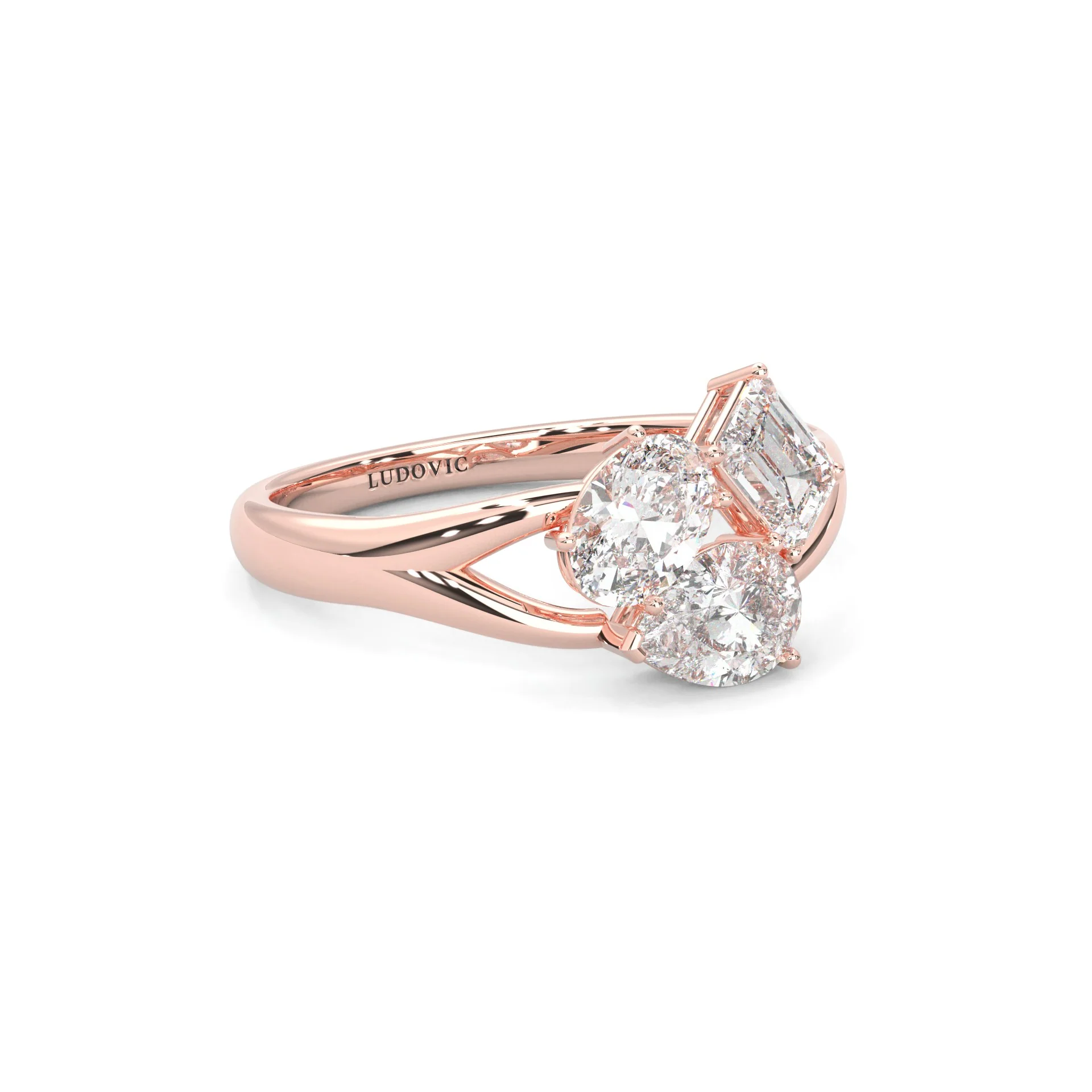 Avellia Moissanite Engagement Ring (14K Rose Gold) - Image 3