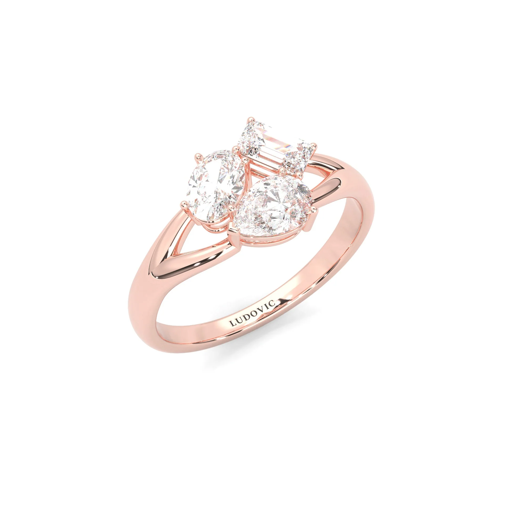 Avellia Moissanite Engagement Ring (14K Rose Gold) - Image 6