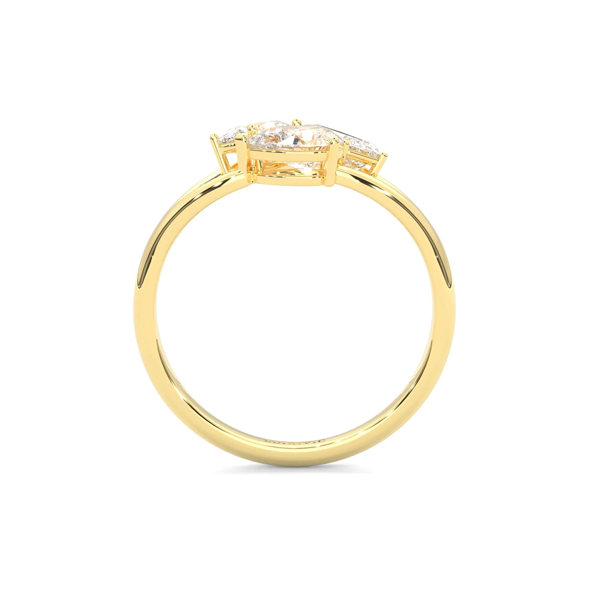 Avellia Moissanite Engagement Ring ( 14K Yellow Gold ) - Image 4