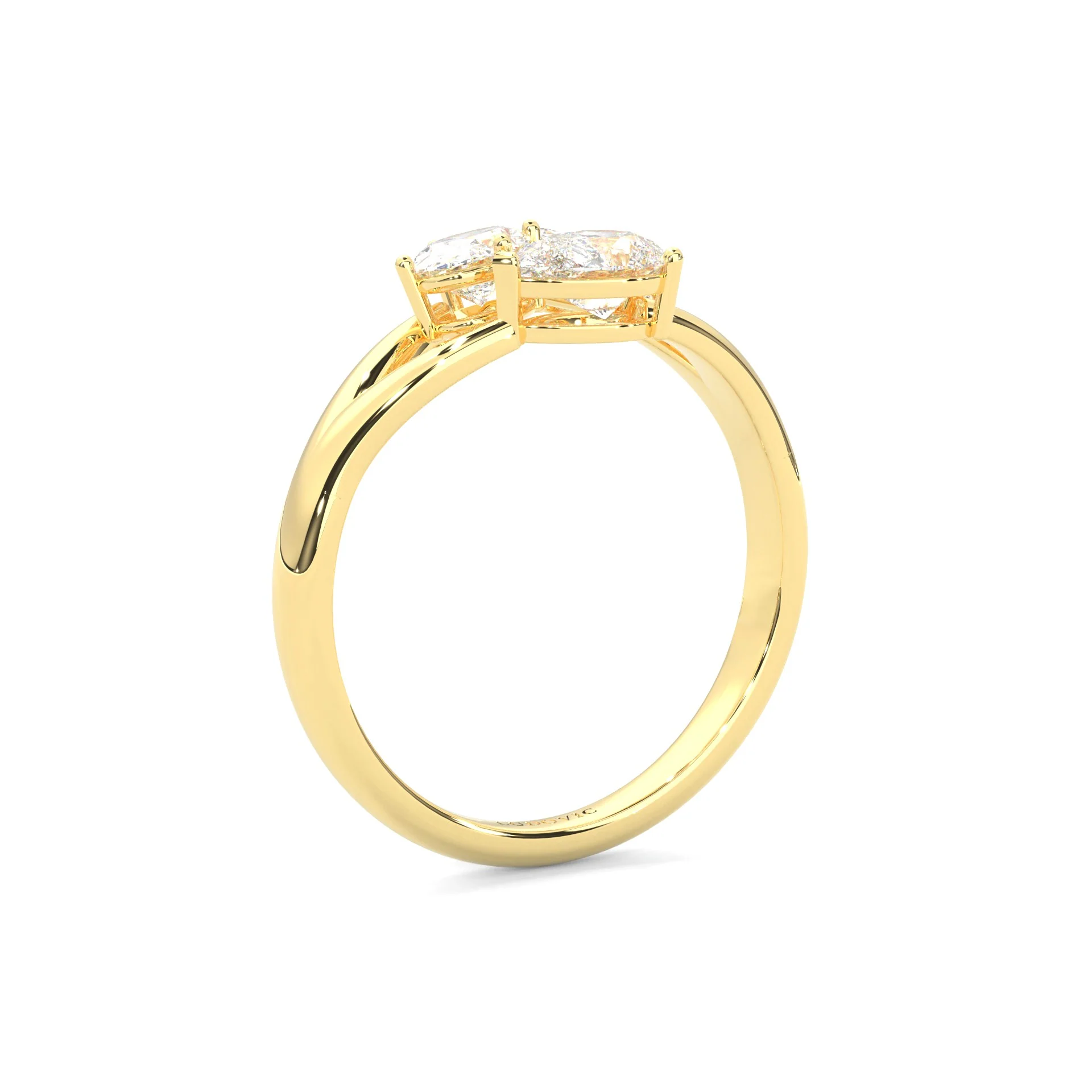 Avellia Moissanite Engagement Ring ( 14K Yellow Gold ) - Image 5
