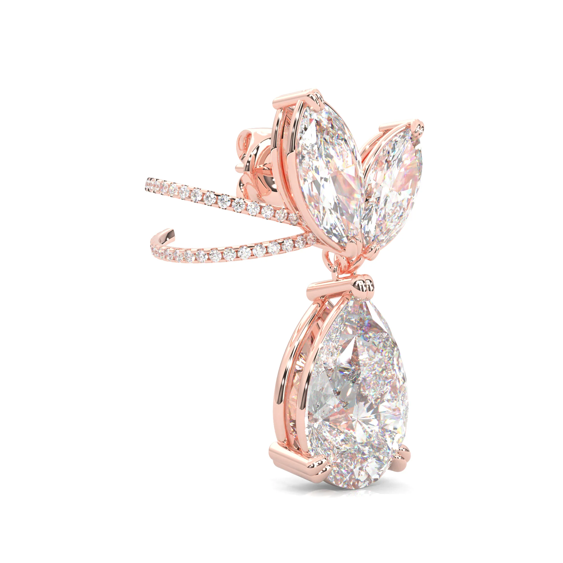 Bunny Pear Drop Earrings  ( Rose Gold 14k ) - Image 4