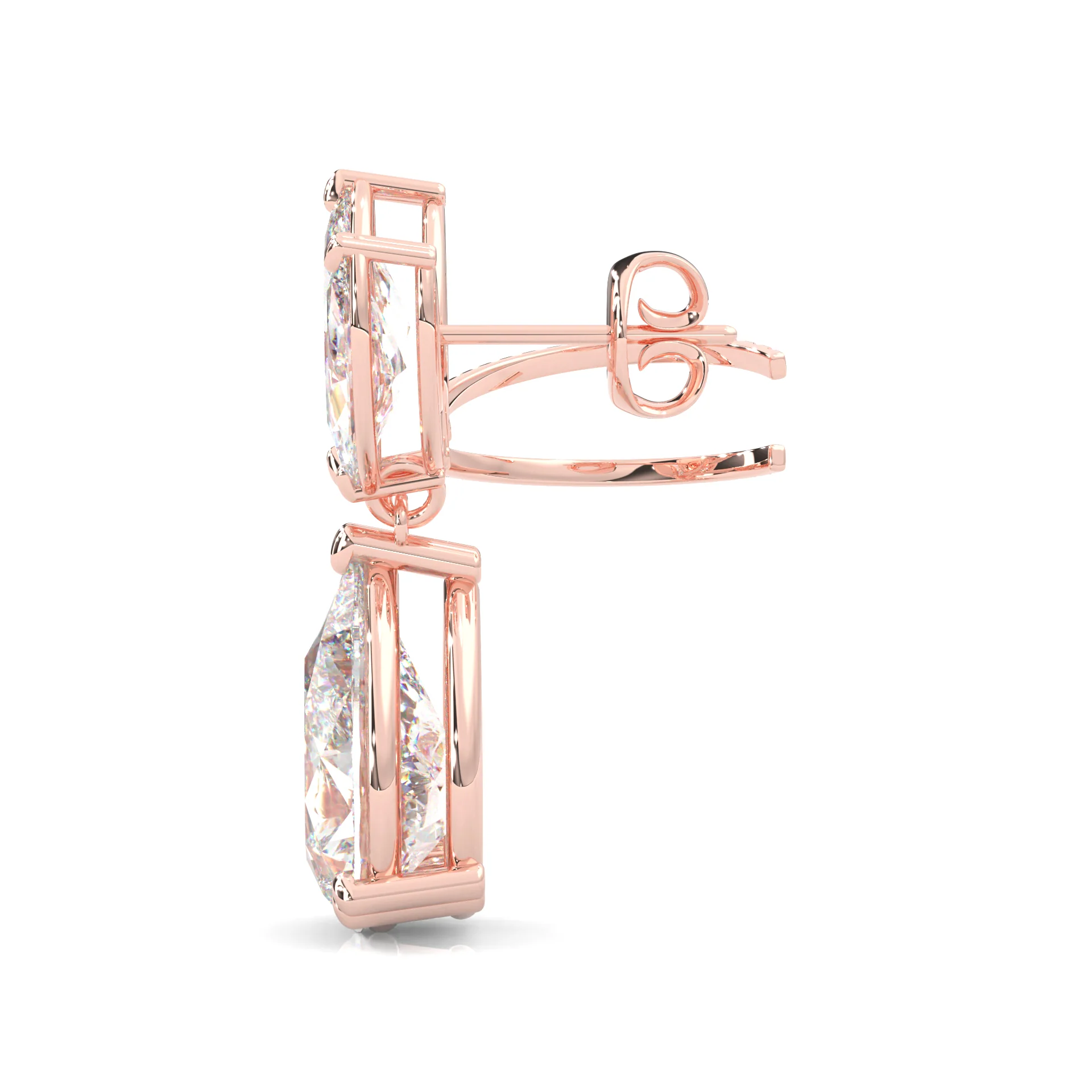 Bunny Pear Drop Earrings  ( Rose Gold 14k ) - Image 5