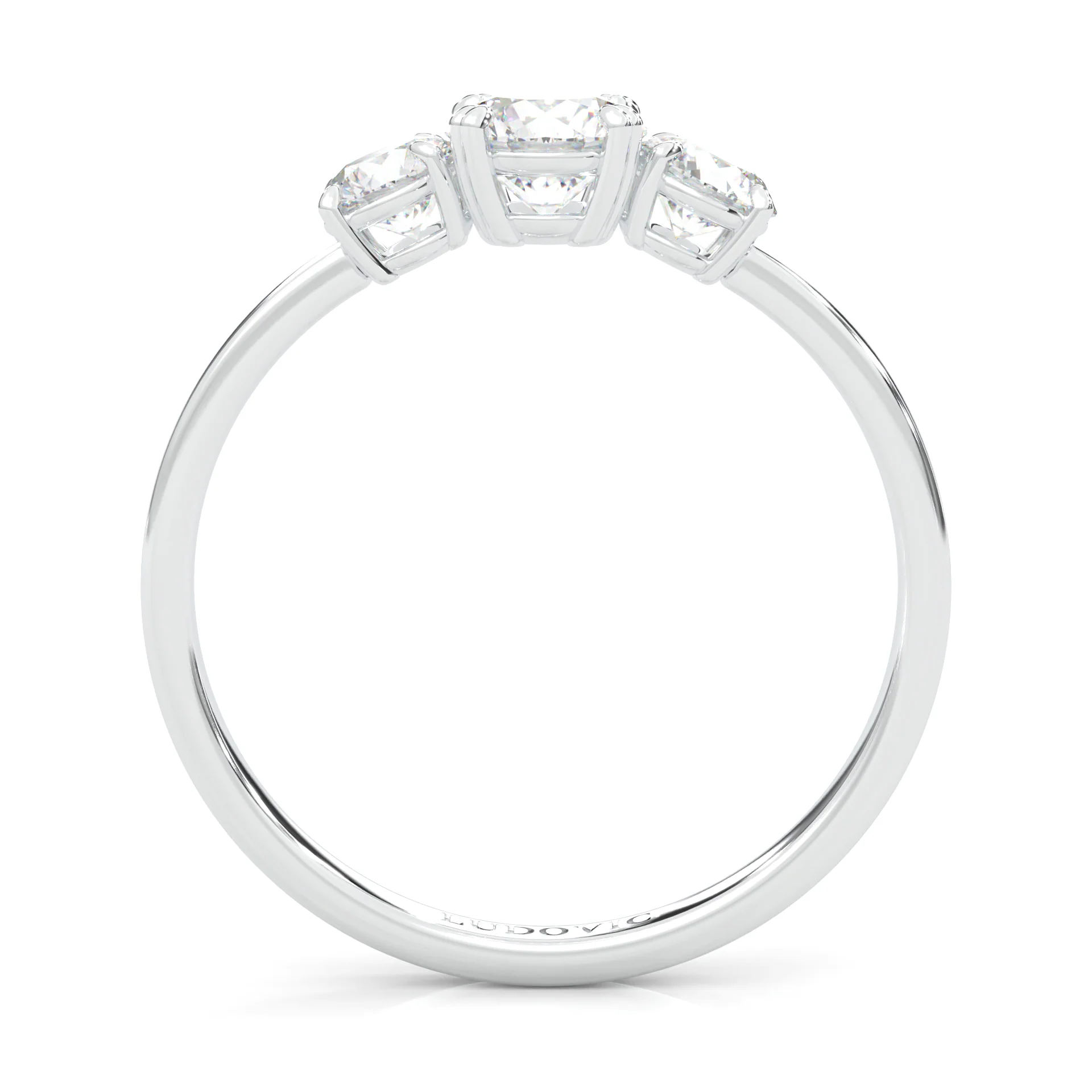 Classic Three-Stone Wedding Set (14k Solid Gold) - Image 7