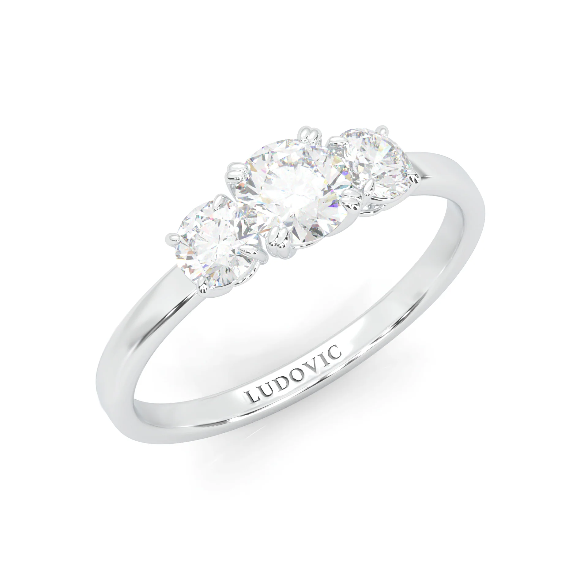 Classic Three-Stone Wedding Set (14k Solid Gold) - Image 9
