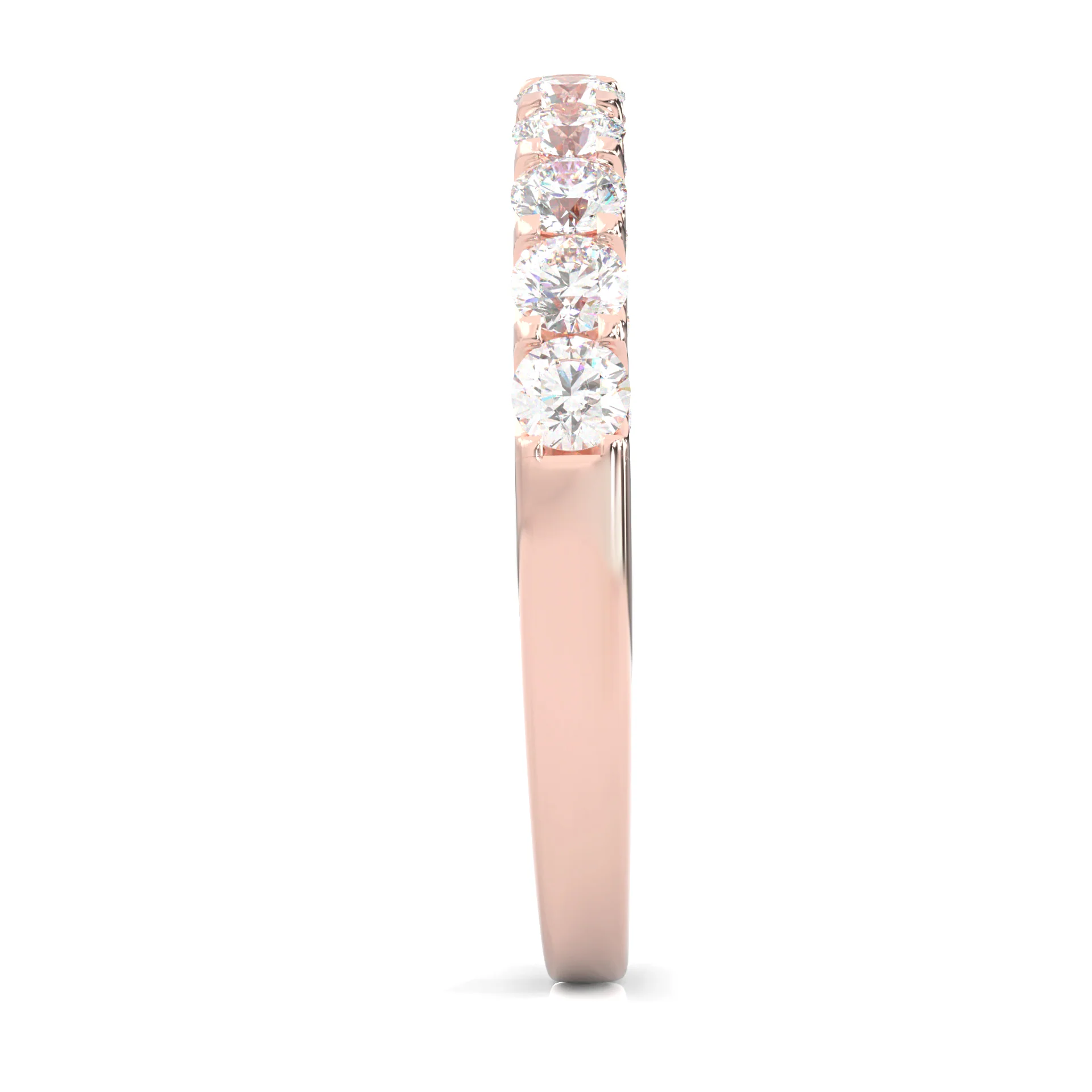 Classic Three-Stone Wedding Set (14k Solid Rose Gold) - Image 13