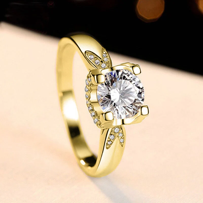 la Tiare de Citrine Moissanite Engagement Ring