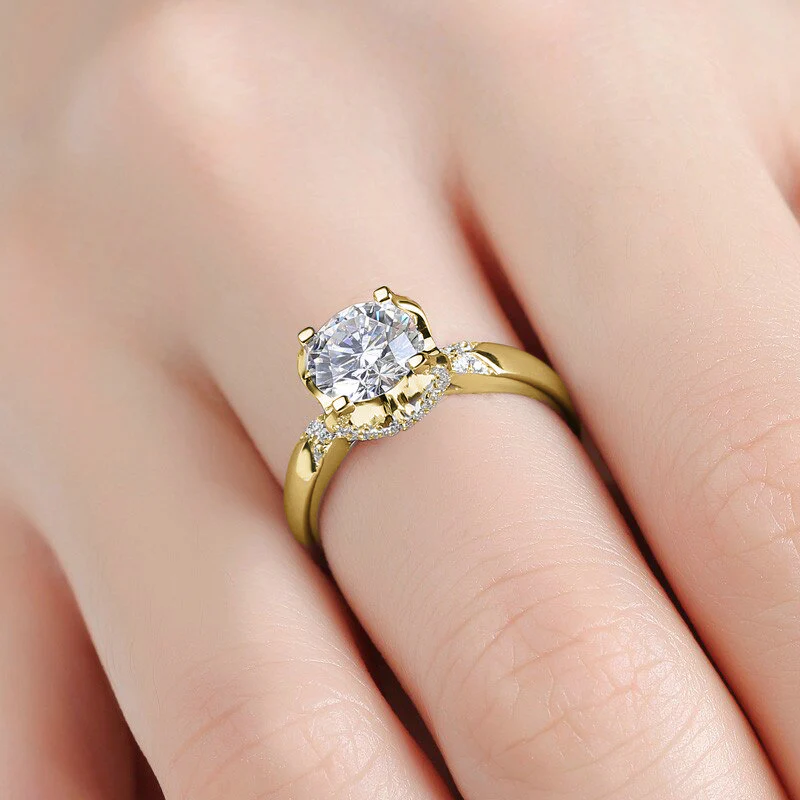 la Tiare de Citrine Moissanite Engagement Ring - Image 2