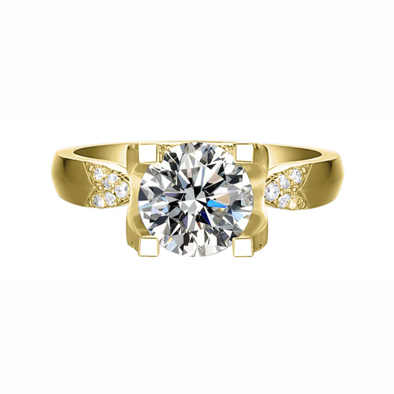 la Tiare de Citrine Moissanite Engagement Ring - Image 3