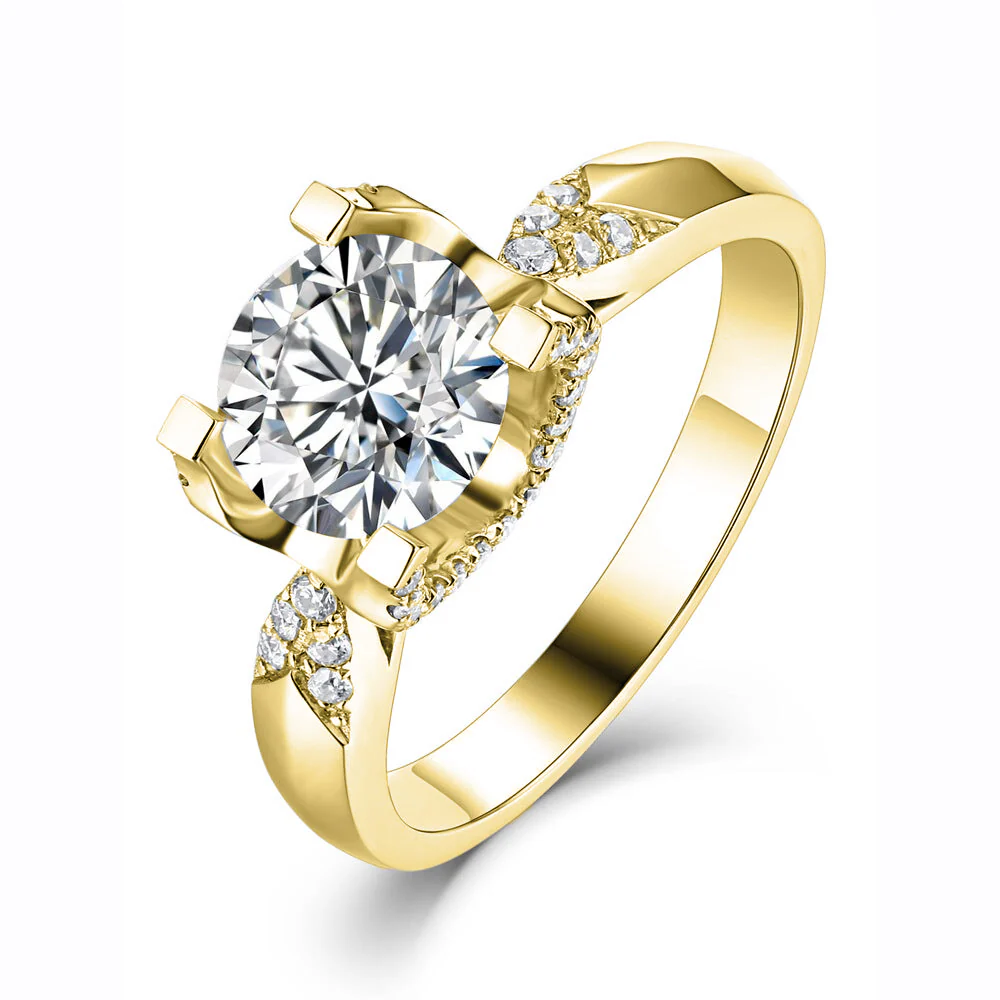 la Tiare de Citrine Moissanite Engagement Ring - Image 4