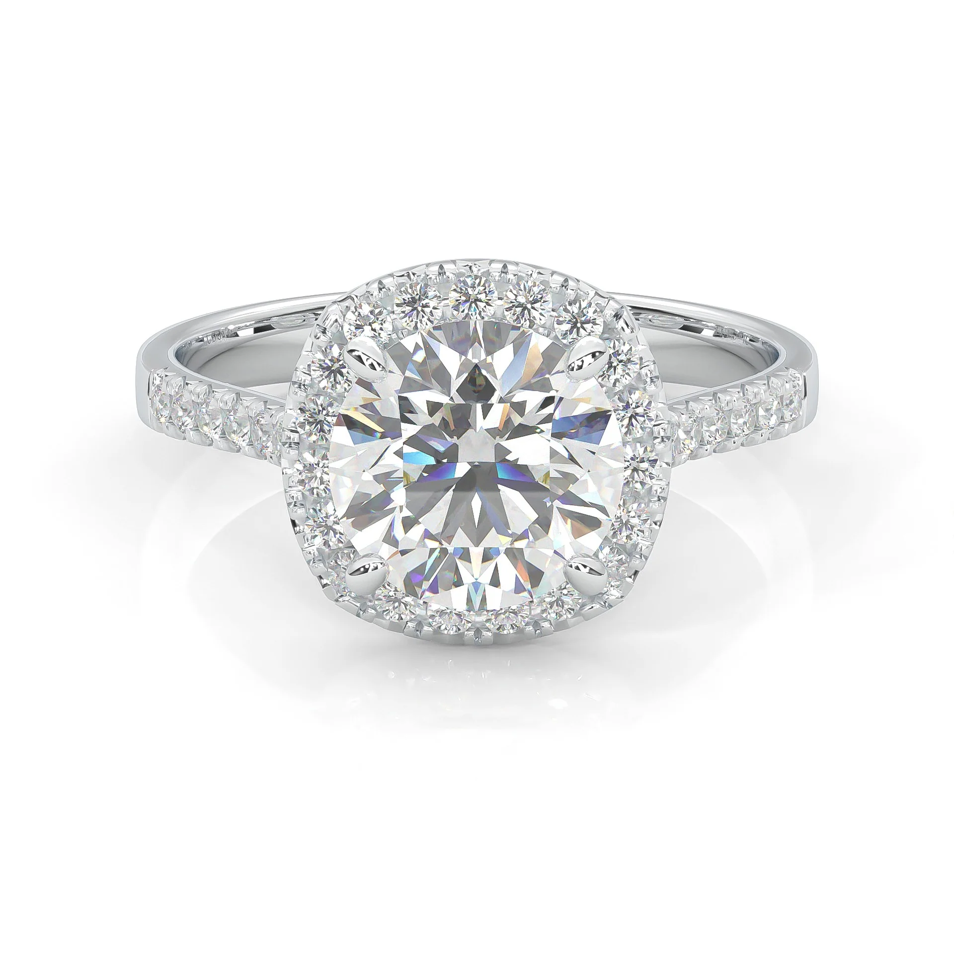 L'Amulette d'Étincelle White Moissanite Engagement Ring (14k Solid Gold)