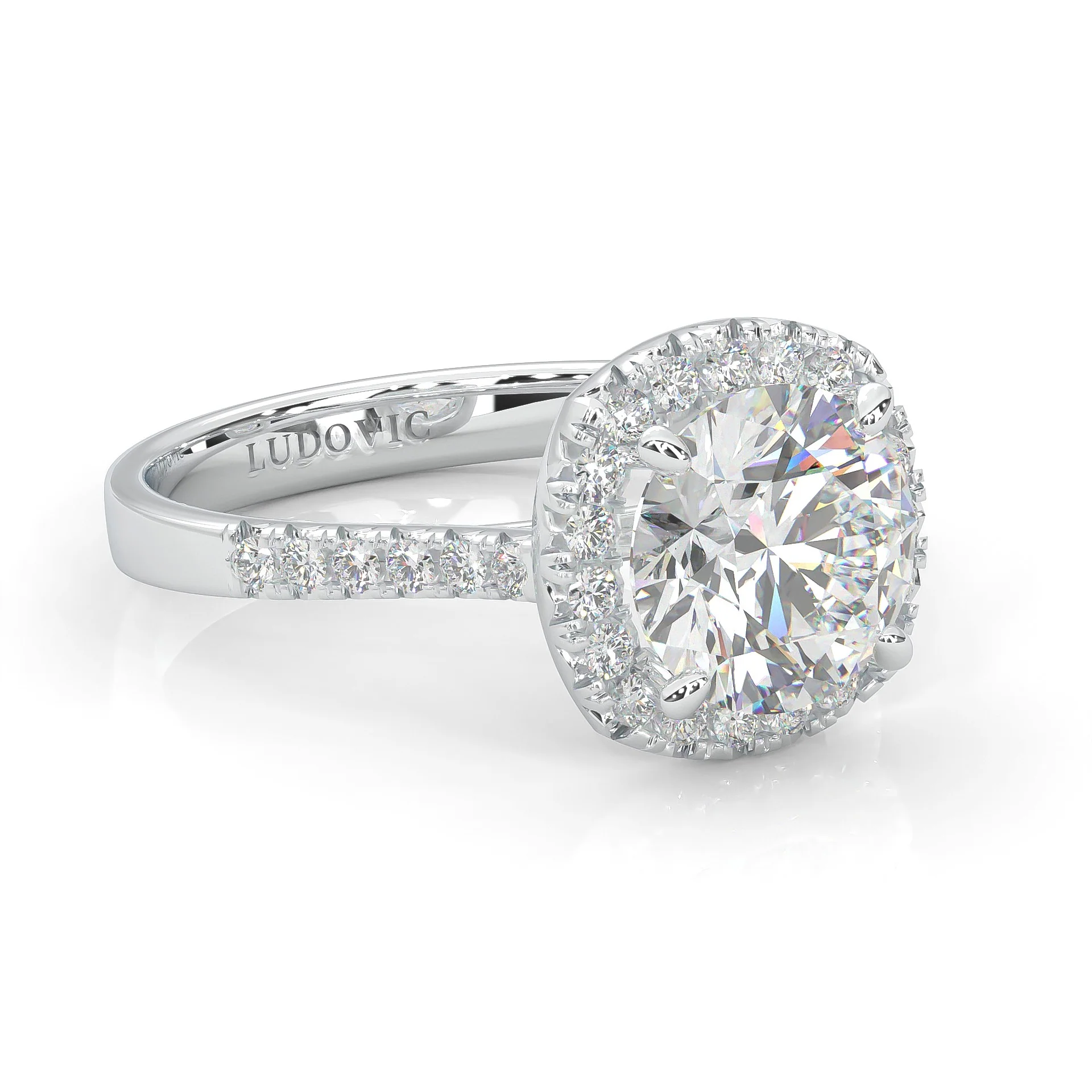 L'Amulette d'Étincelle White Moissanite Engagement Ring (14k Solid Gold) - Image 3