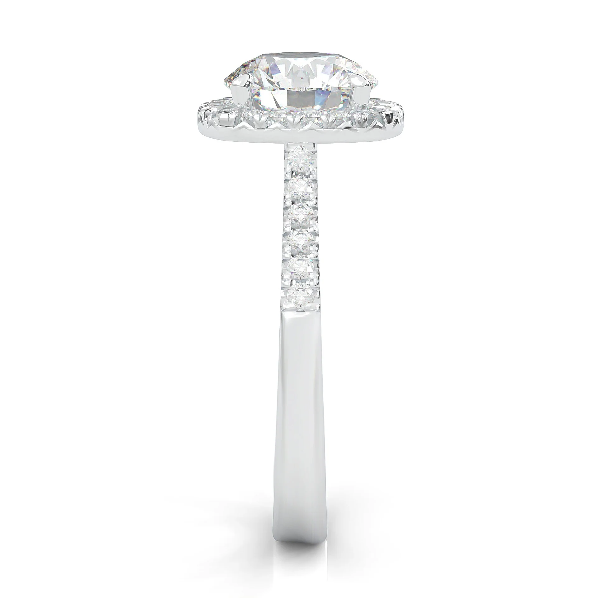 L'Amulette d'Étincelle White Moissanite Engagement Ring (14k Solid Gold) - Image 6