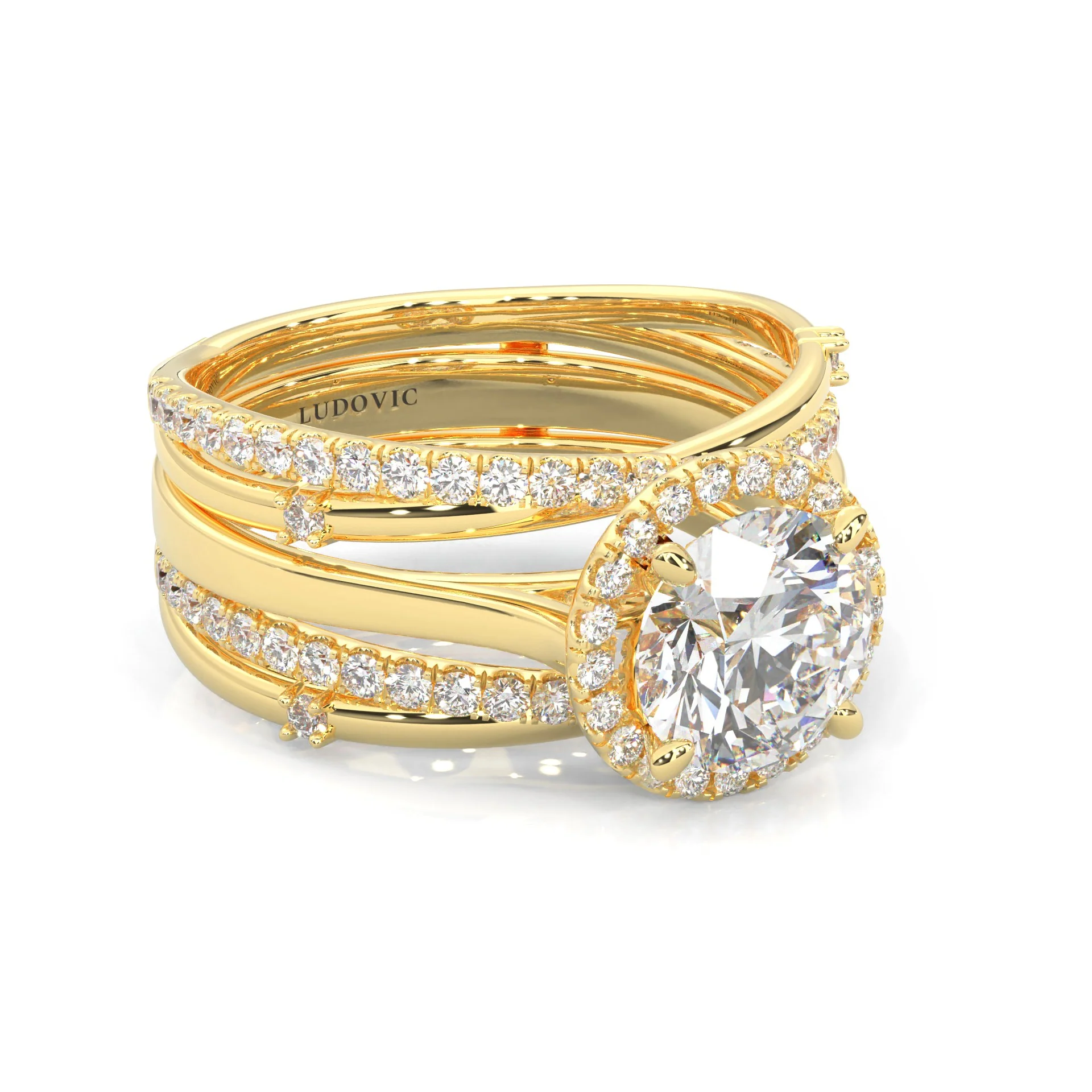 le Sautoir de Pureté Moissanite Wedding Set (14k Solid Yellow Gold) - Image 3