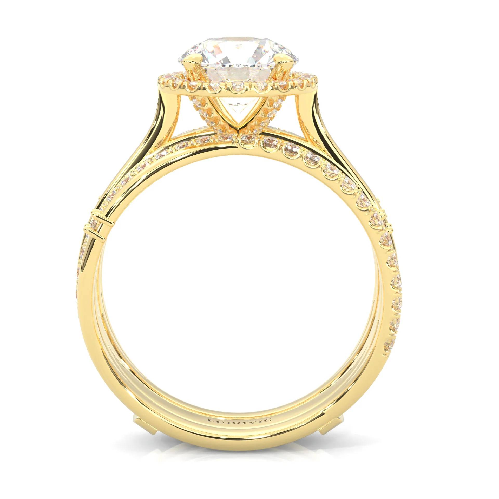 le Sautoir de Pureté Moissanite Wedding Set (14k Solid Yellow Gold) - Image 4