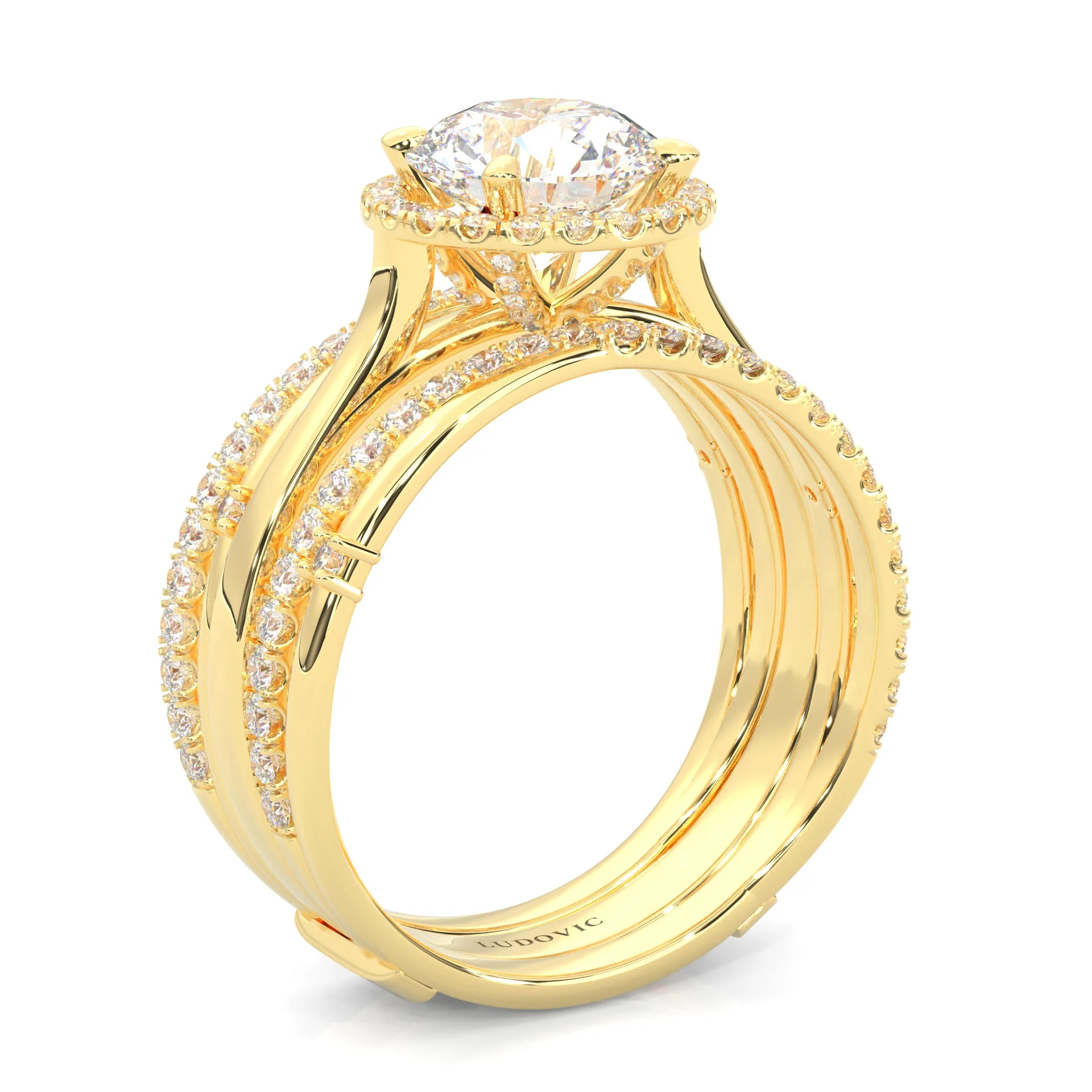 le Sautoir de Pureté Moissanite Wedding Set (14k Solid Yellow Gold) - Image 5