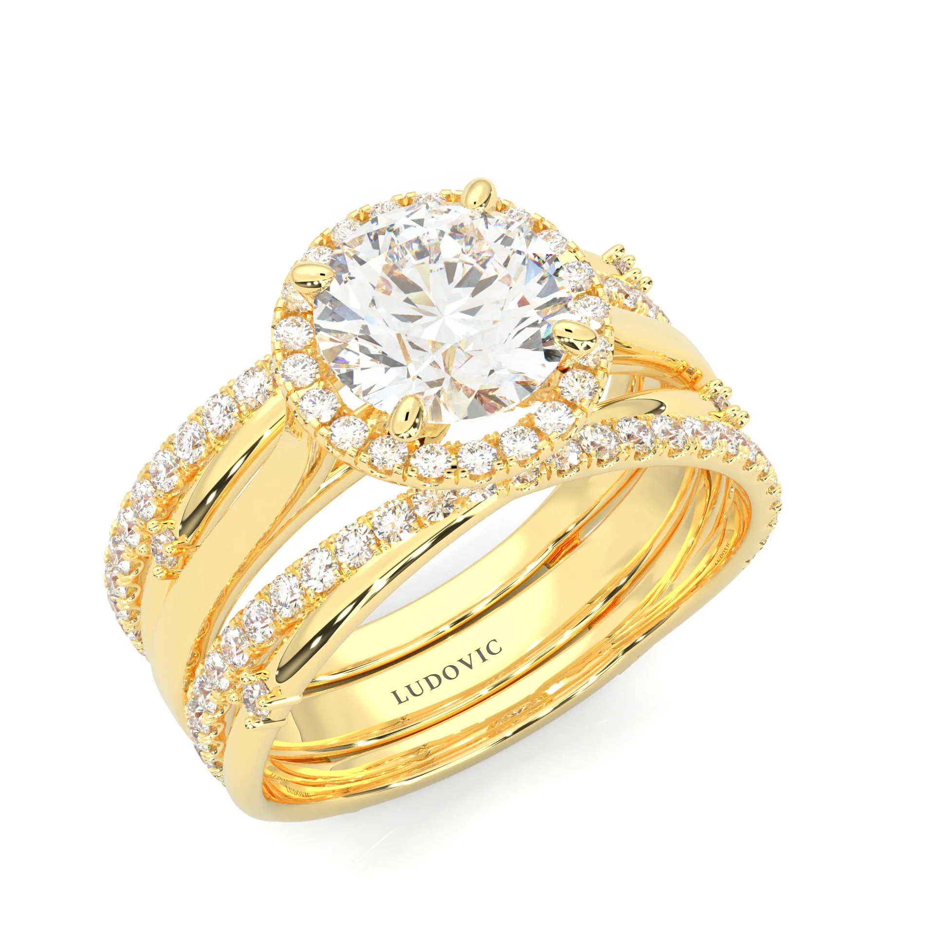 le Sautoir de Pureté Moissanite Wedding Set (14k Solid Yellow Gold) - Image 6