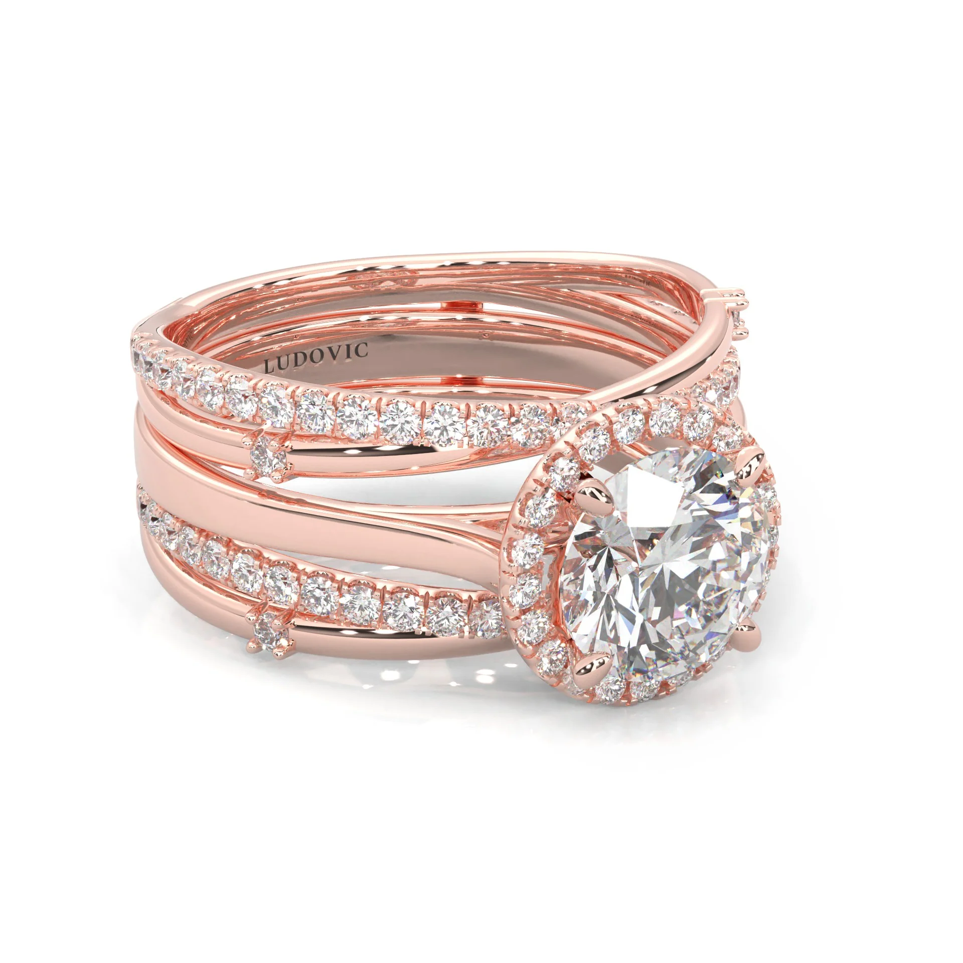 le Sautoir de Pureté Moissanite Wedding Set (14k Solid Rose Gold) - Image 3