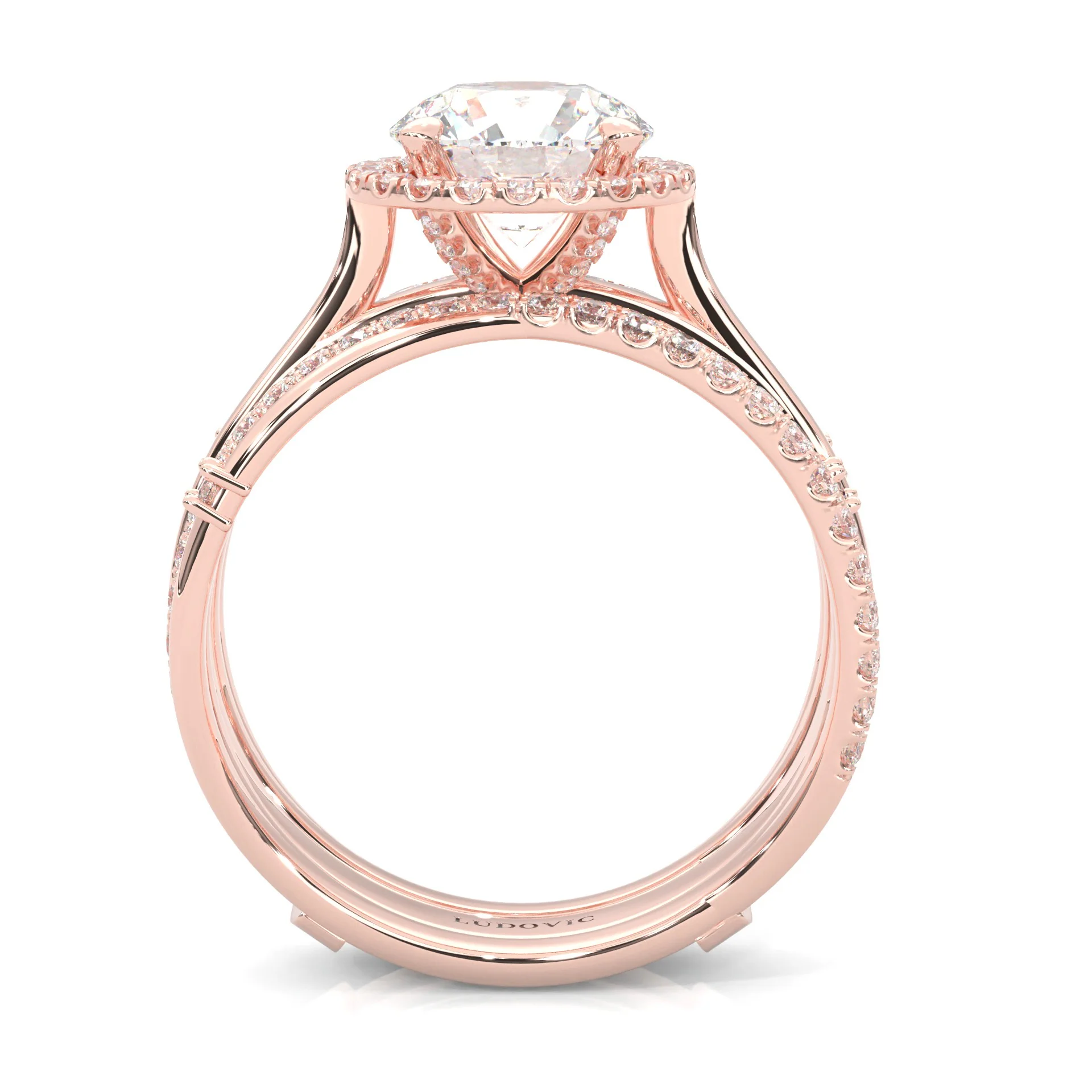le Sautoir de Pureté Moissanite Wedding Set (14k Solid Rose Gold) - Image 4
