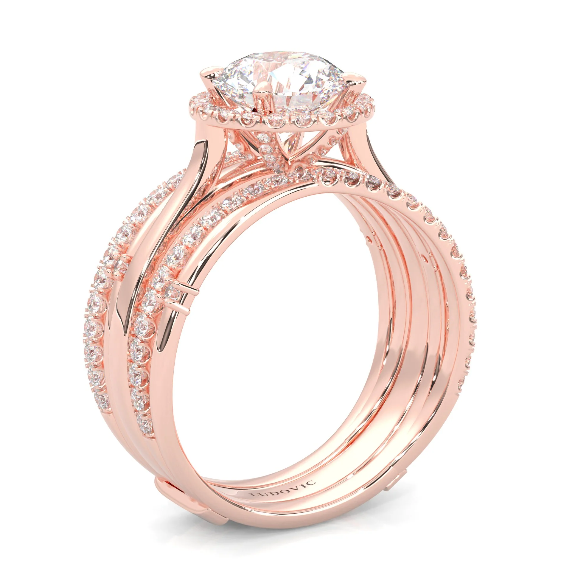 le Sautoir de Pureté Moissanite Wedding Set (14k Solid Rose Gold) - Image 5