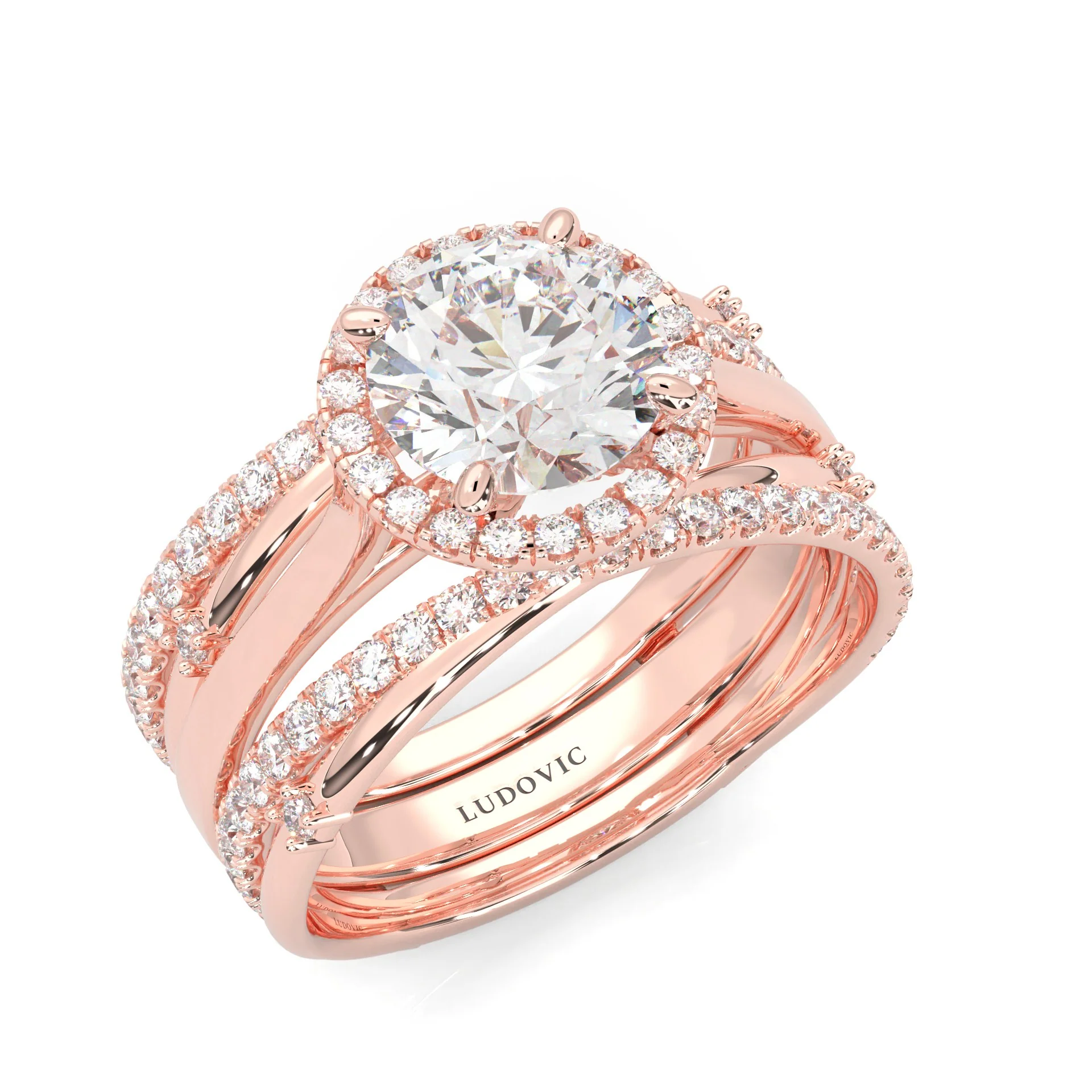 le Sautoir de Pureté Moissanite Wedding Set (14k Solid Rose Gold) - Image 6
