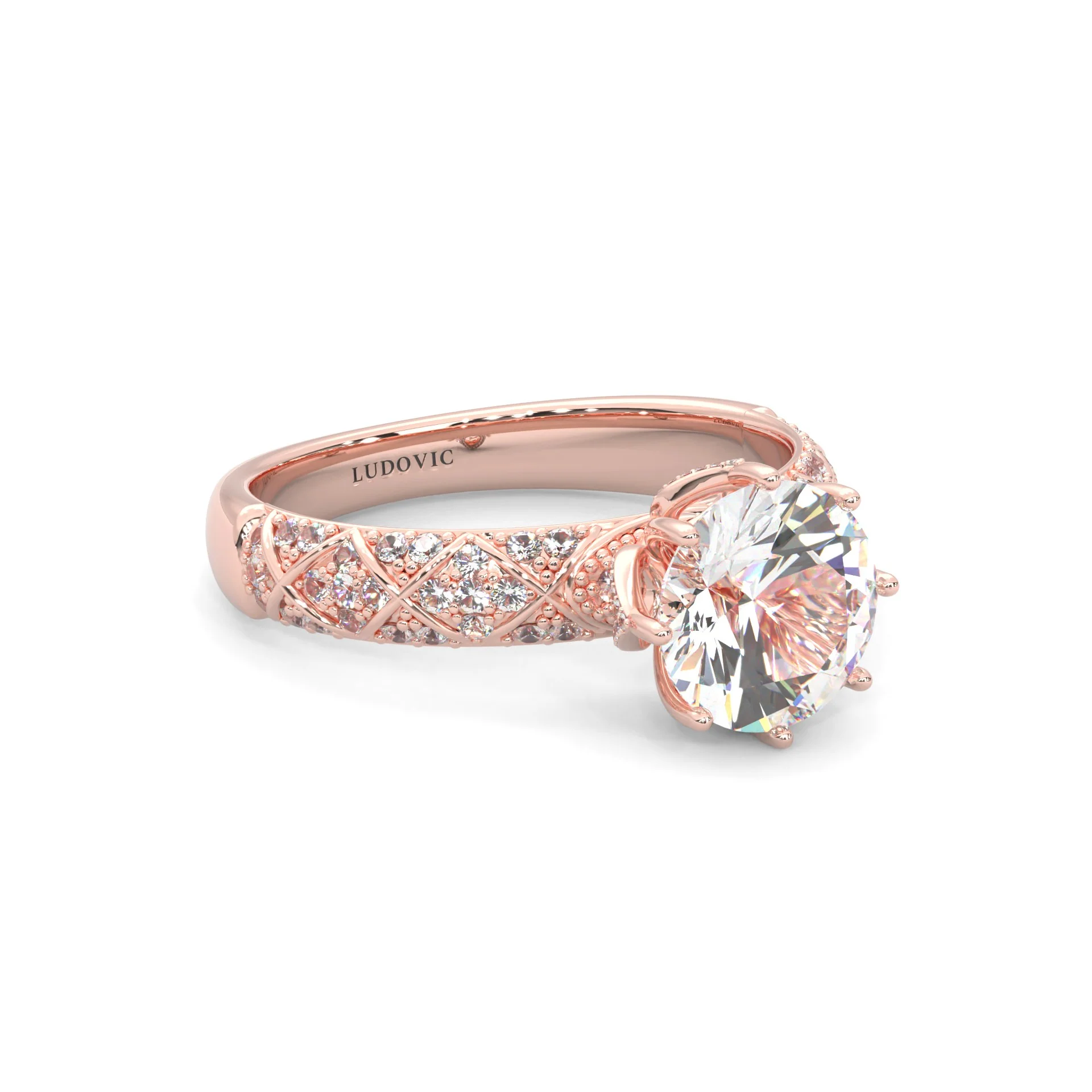 l'Ornament Lustré Moissanite Engagement Ring ( Rose Gold 14K ) - Image 3