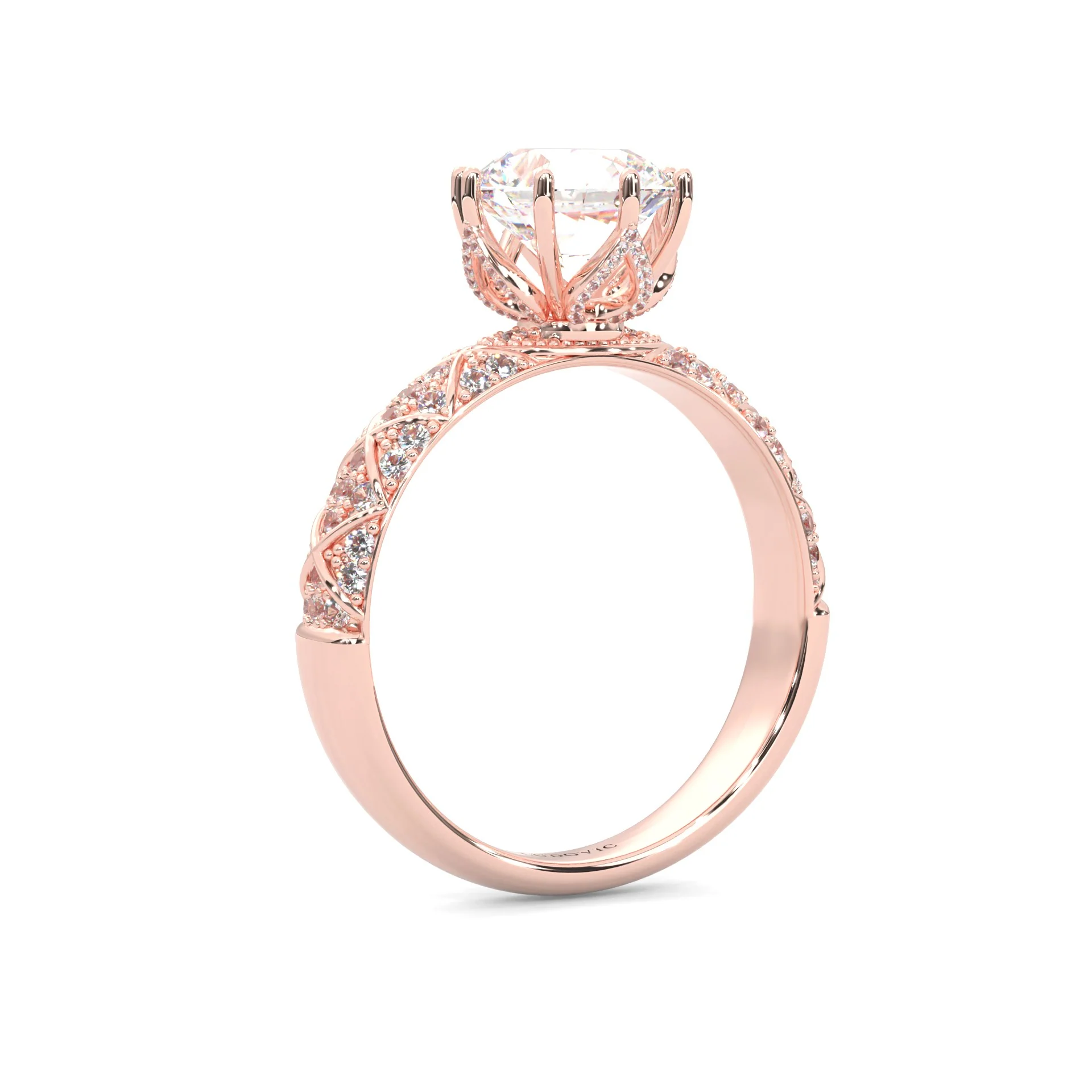 l'Ornament Lustré Moissanite Engagement Ring ( Rose Gold 14K ) - Image 4