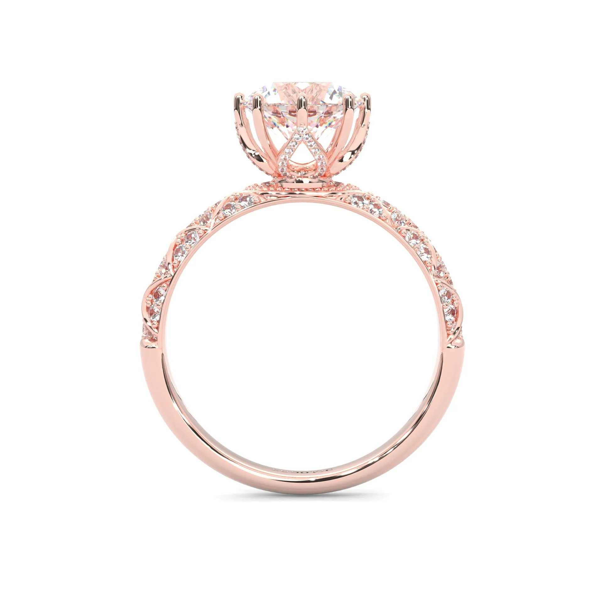 l'Ornament Lustré Moissanite Engagement Ring ( Rose Gold 14K ) - Image 5