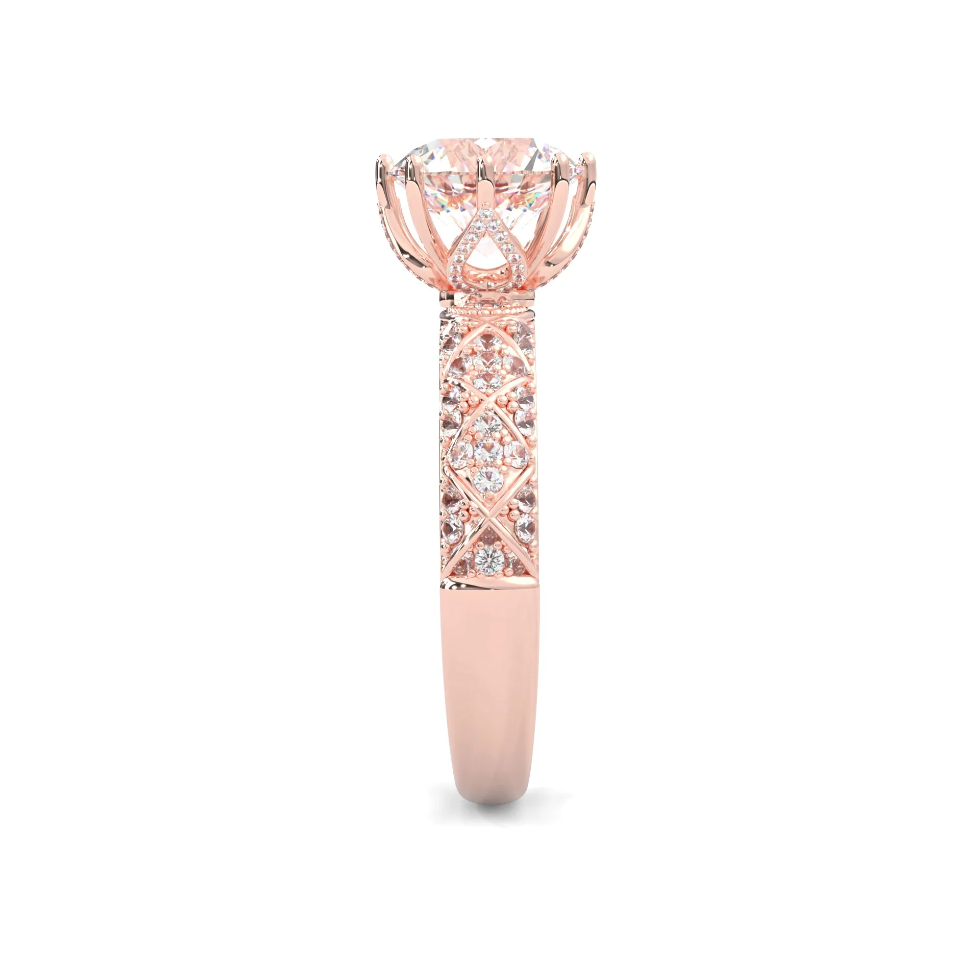 l'Ornament Lustré Moissanite Engagement Ring ( Rose Gold 14K ) - Image 6