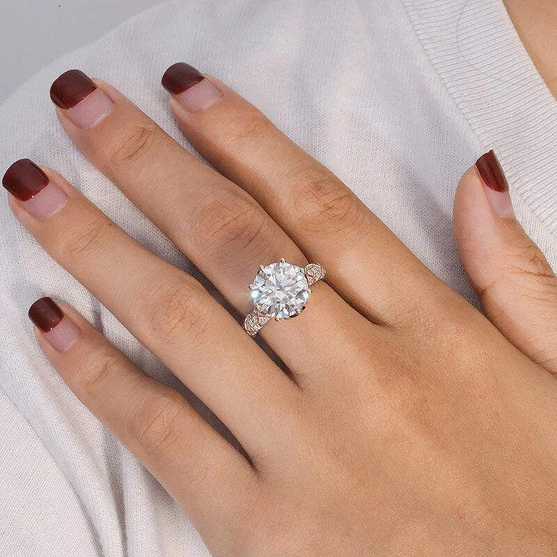l'Ornament Lustré Moissanite Engagement Ring ( Rose Gold 14K ) - Image 8