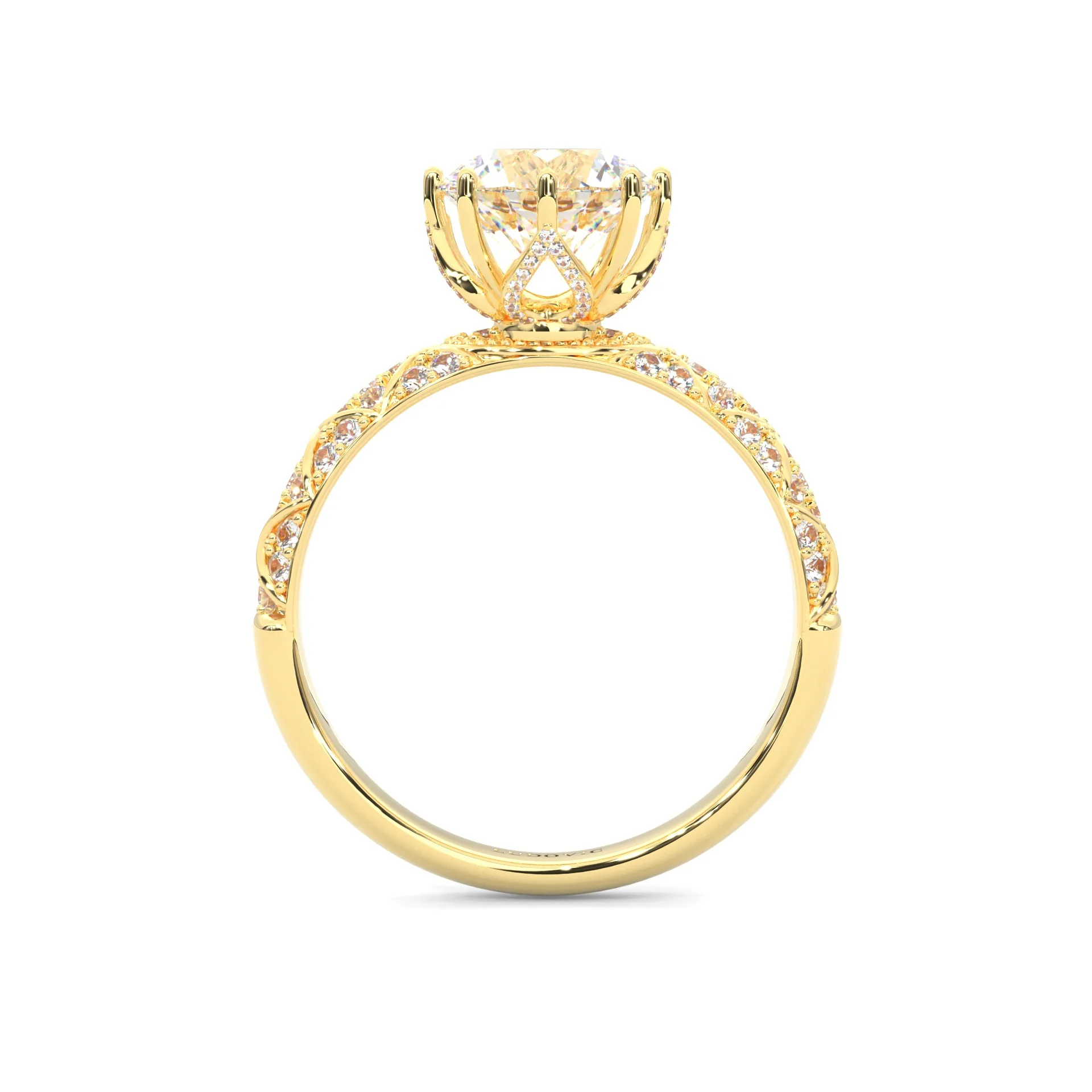 l'Ornament Lustré Moissanite Engagement Ring ( Yellow Gold 14K ) - Image 4