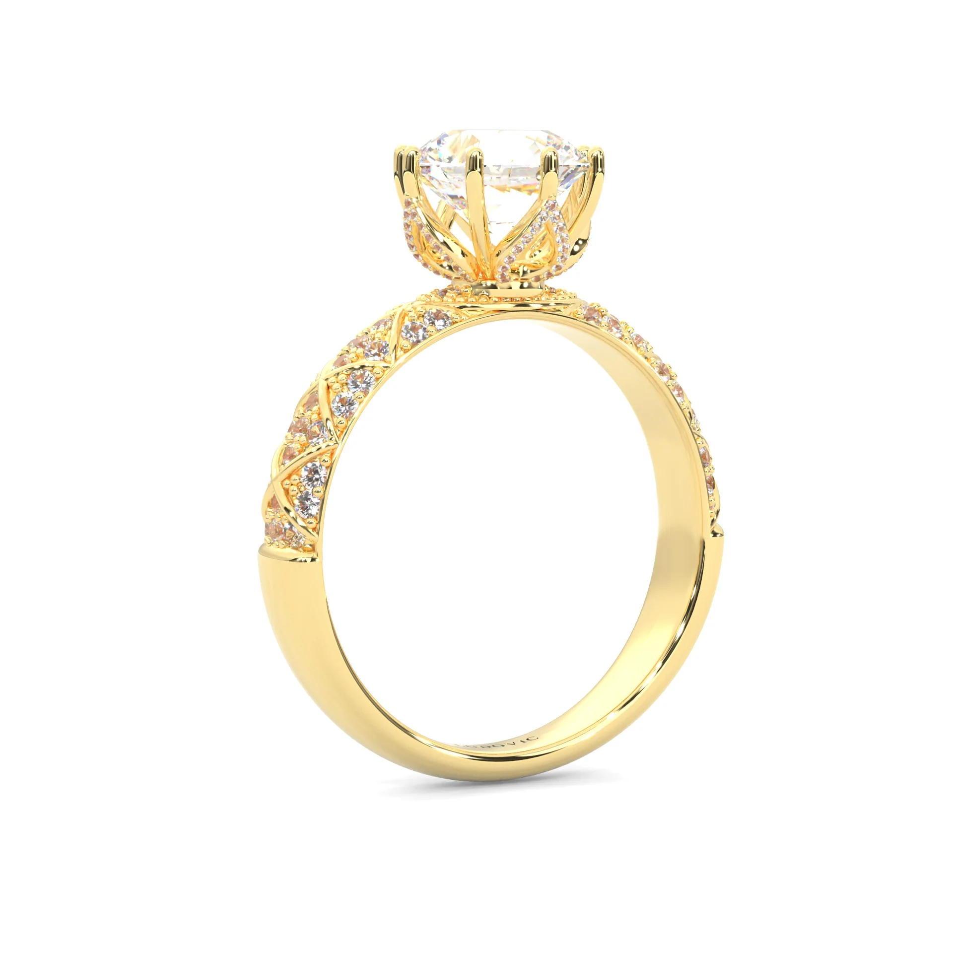 l'Ornament Lustré Moissanite Engagement Ring ( Yellow Gold 14K ) - Image 5