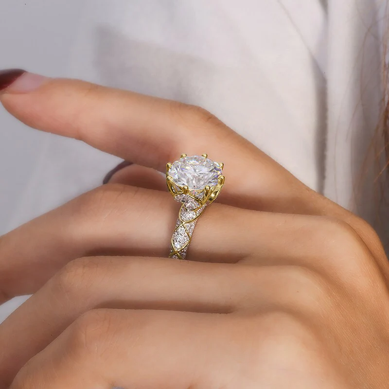 l'Ornament Lustré Moissanite Engagement Ring ( Yellow Gold 14K ) - Image 7