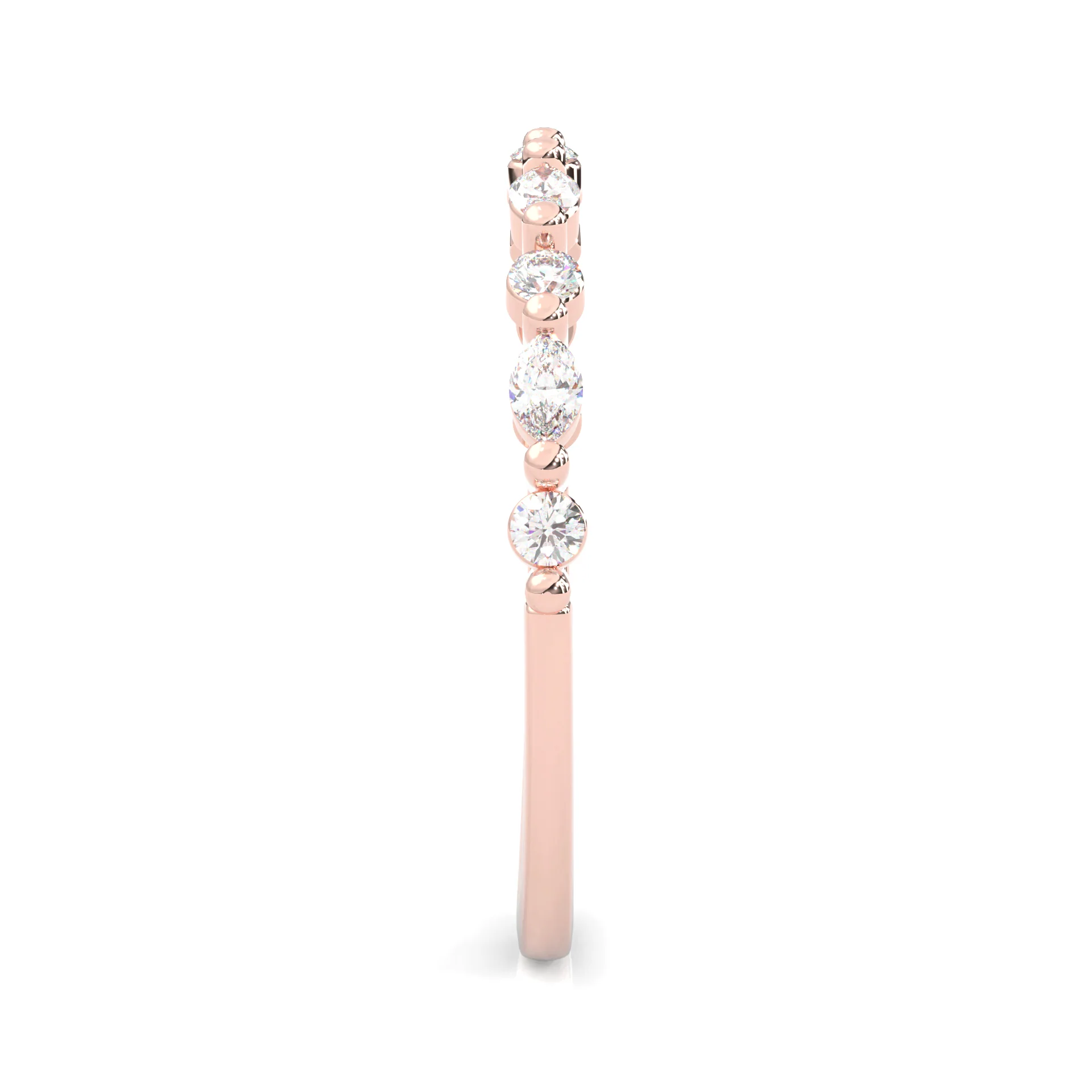 The Luminous Moissanite Wedding Band ( Rose Gold ) - Image 4
