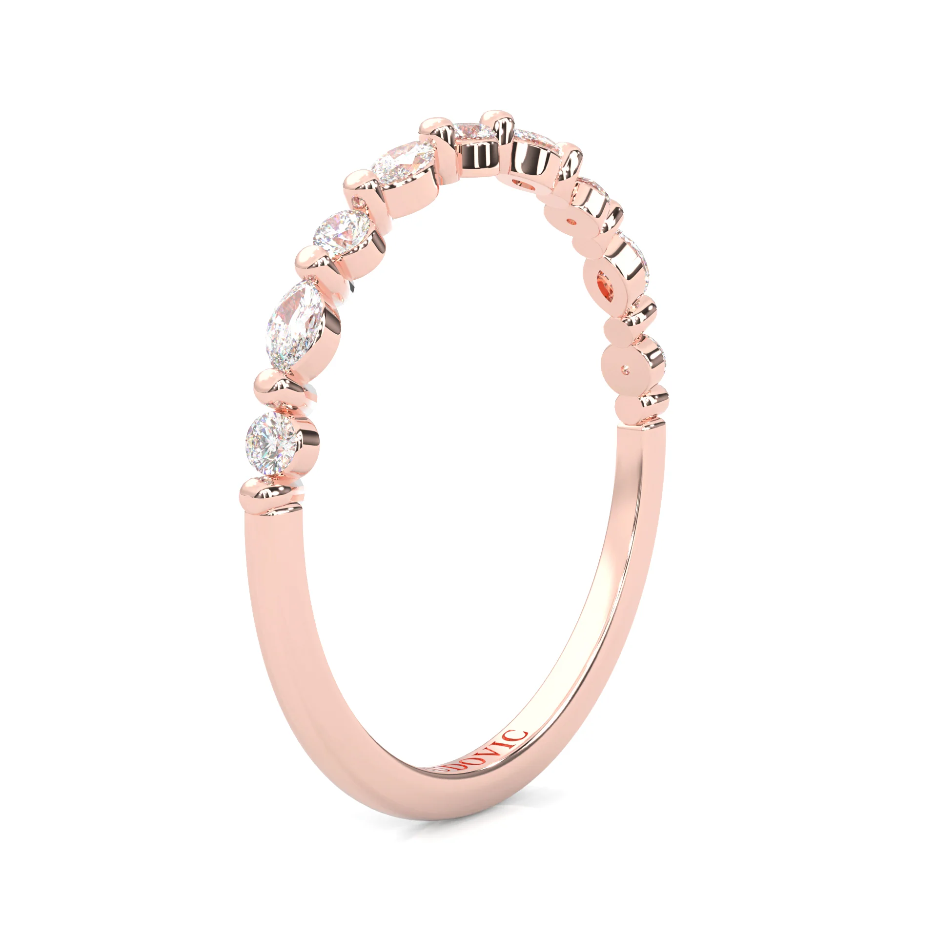 The Luminous Moissanite Wedding Band ( Rose Gold ) - Image 5