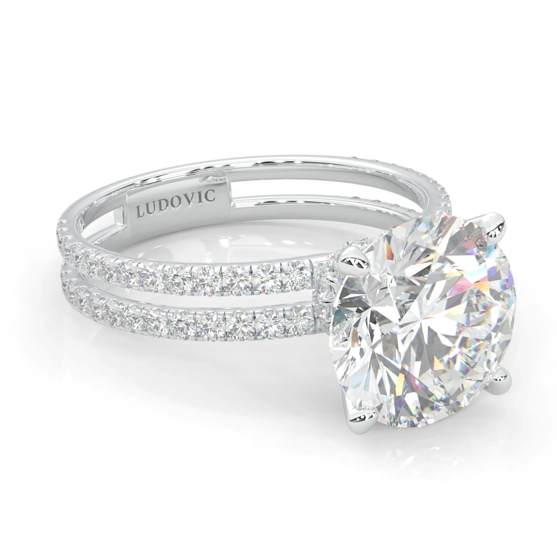 Dual Band - Hidden Halo Lab-Grown Diamond Ring (14k Solid Gold) - Image 3