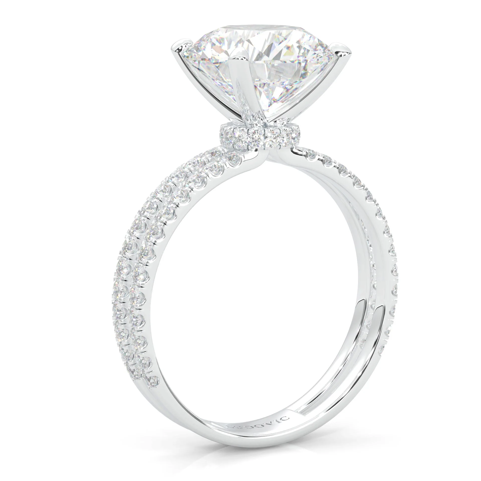 Dual Band - Hidden Halo Lab-Grown Diamond Ring (14k Solid Gold) - Image 4