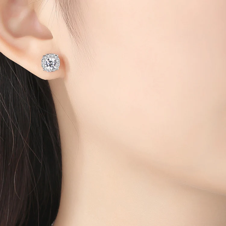 Round Ludovic Moissanite Earrings™ - Image 2
