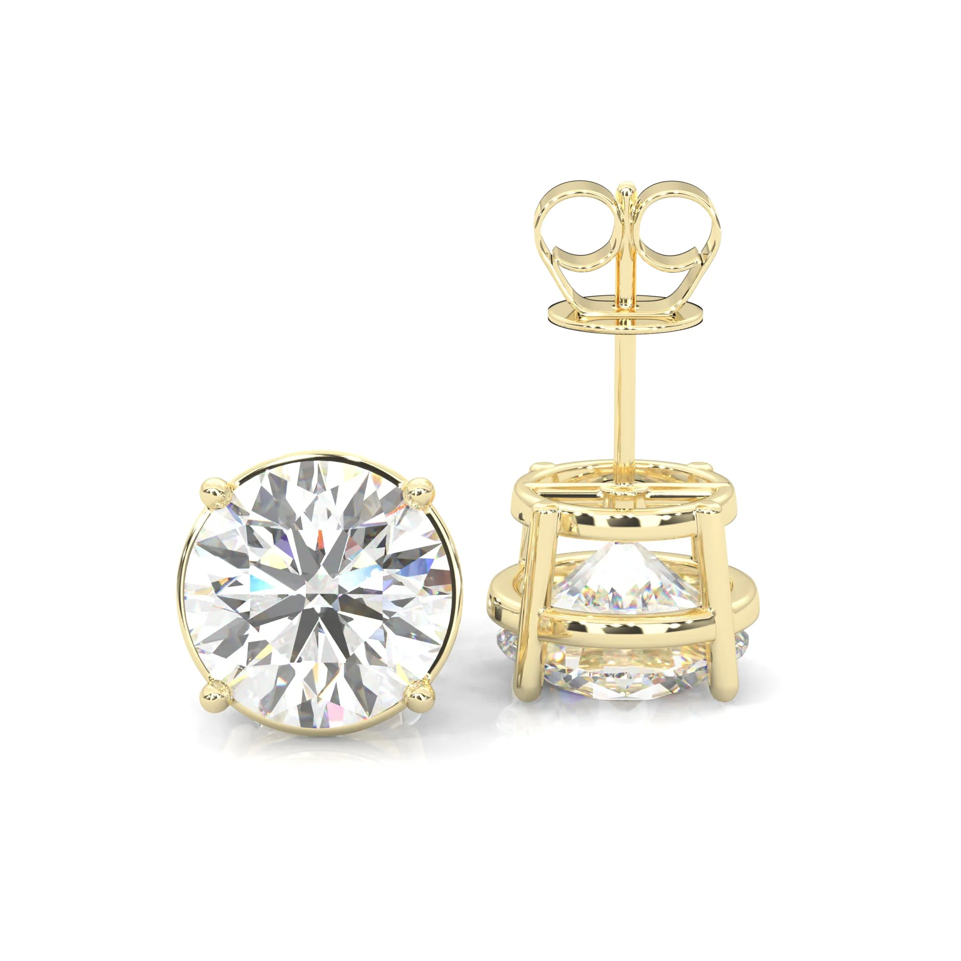 The Pure Seal Moissanite Earrings (Yellow Gold )