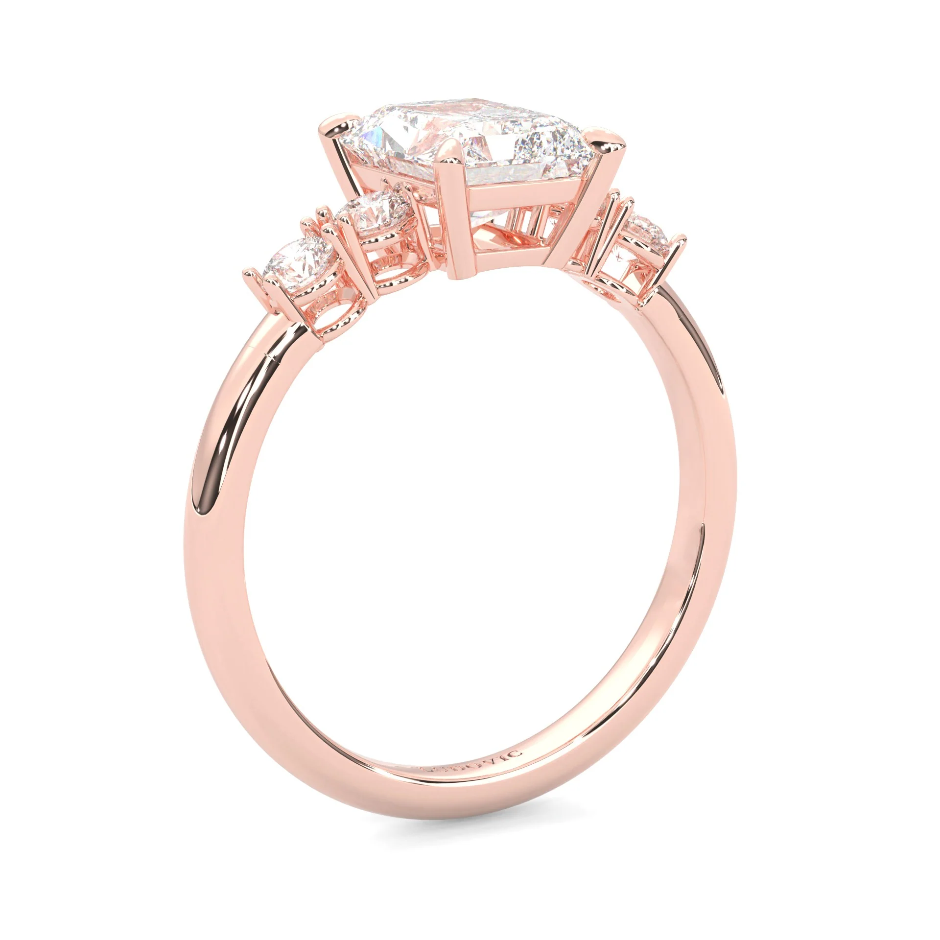 Élanor Moissanite Engagement Ring ( 14K Rose Gold ) - Image 4