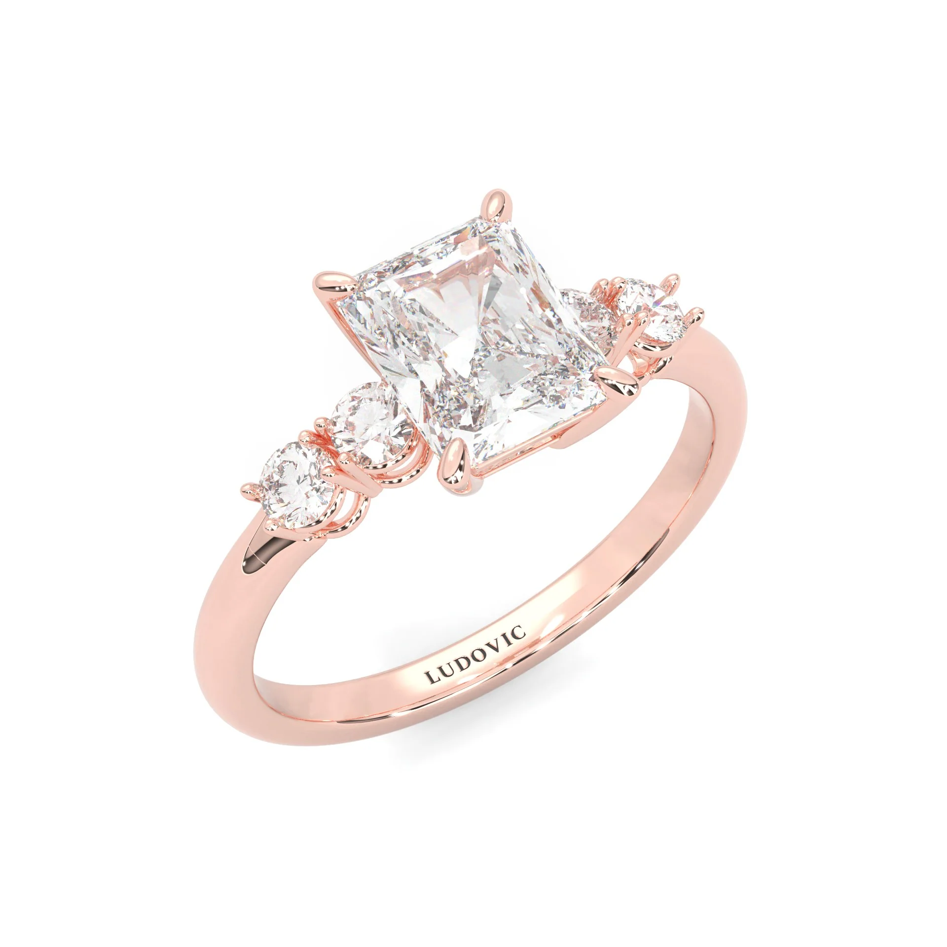 Élanor Moissanite Engagement Ring ( 14K Rose Gold ) - Image 5