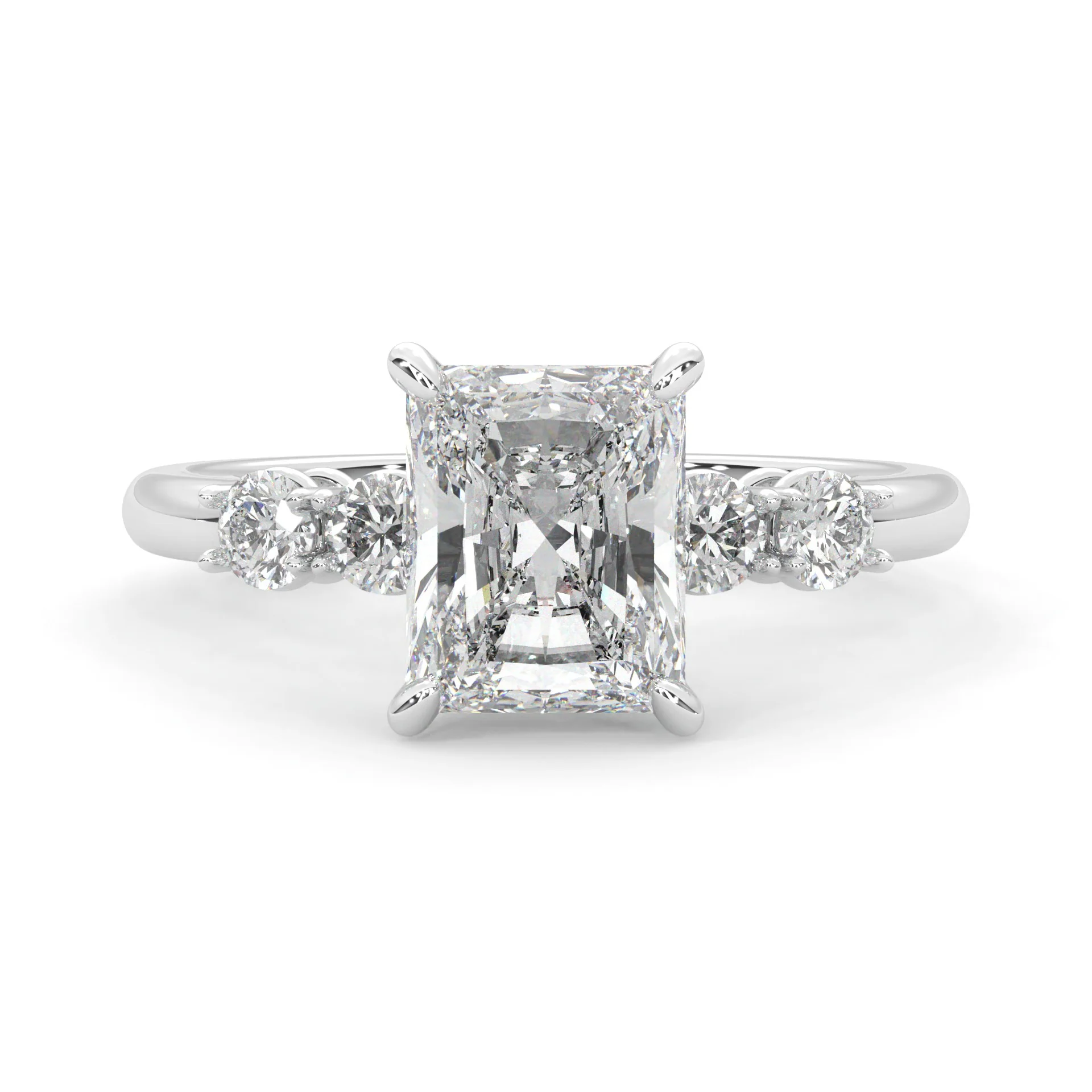 Élanor Lab-Grown Diamond Engagement Ring (Platinum-Plated Silver)
