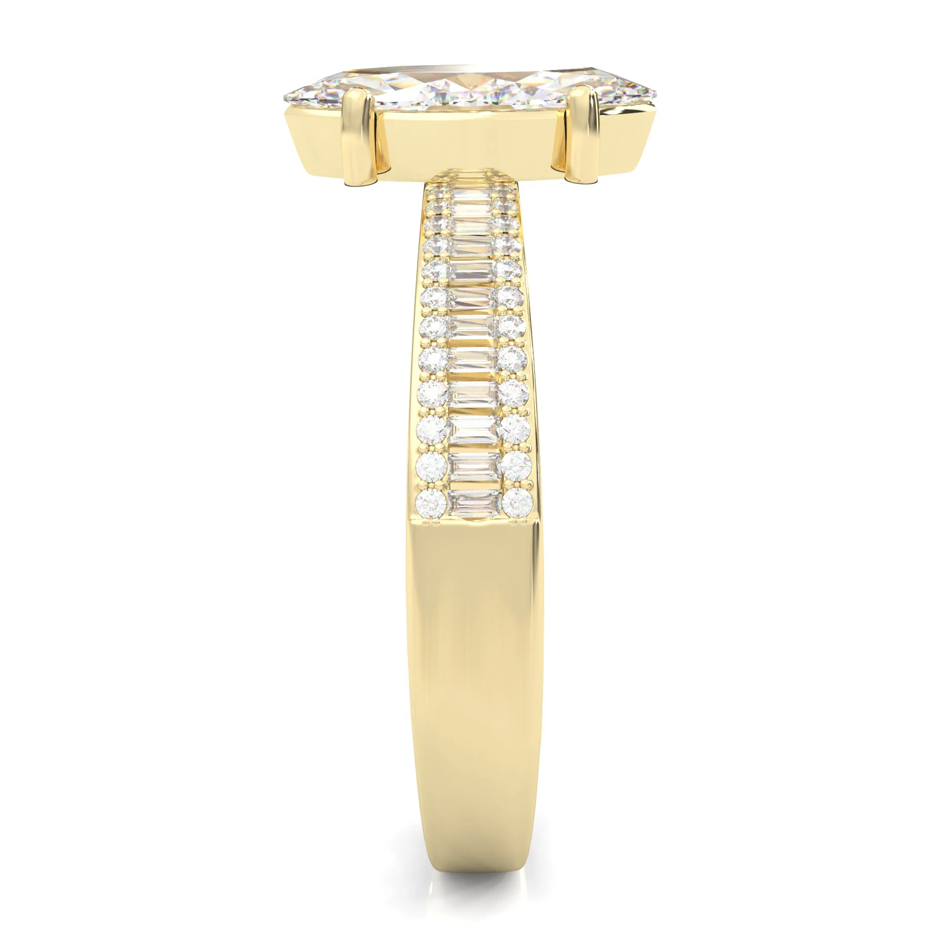 Engagement Ring 7 (Yellow 14k Solid Gold) - Image 3