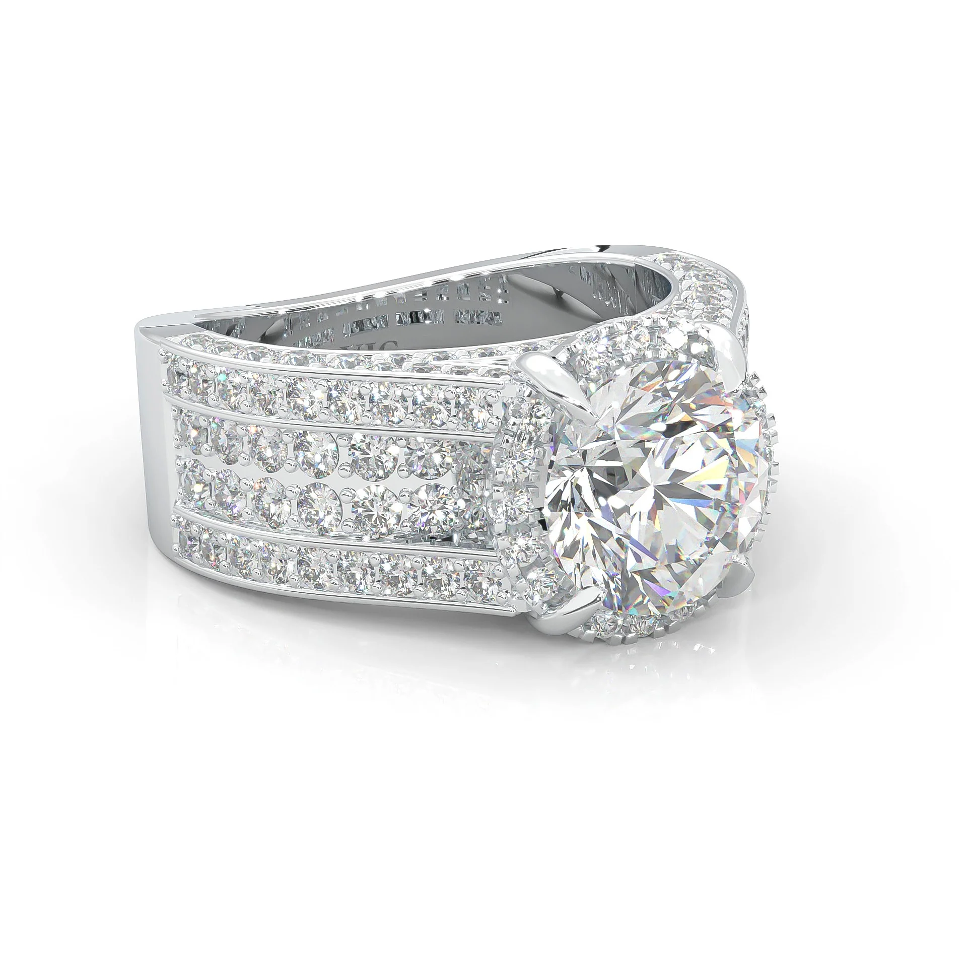 Fourfold Stones Halo Moissanite (14k Solid Gold) - Image 3