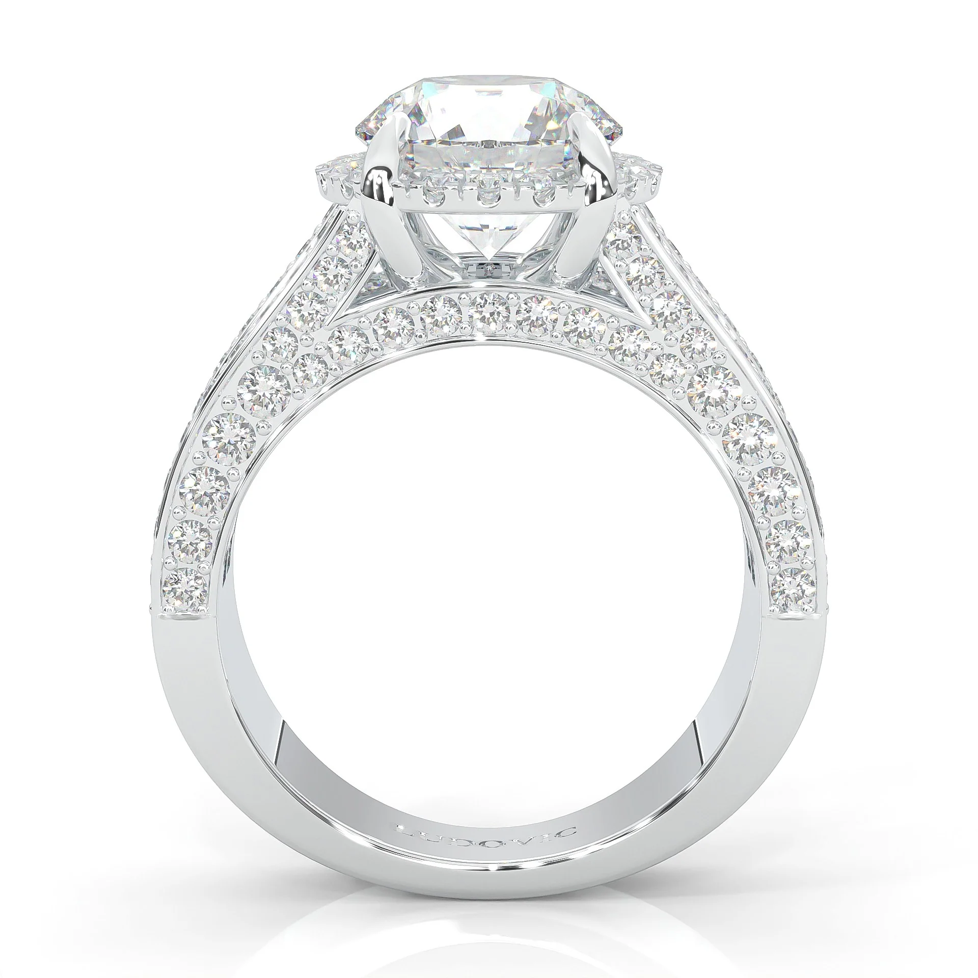 Fourfold Stones Halo Moissanite (14k Solid Gold) - Image 6