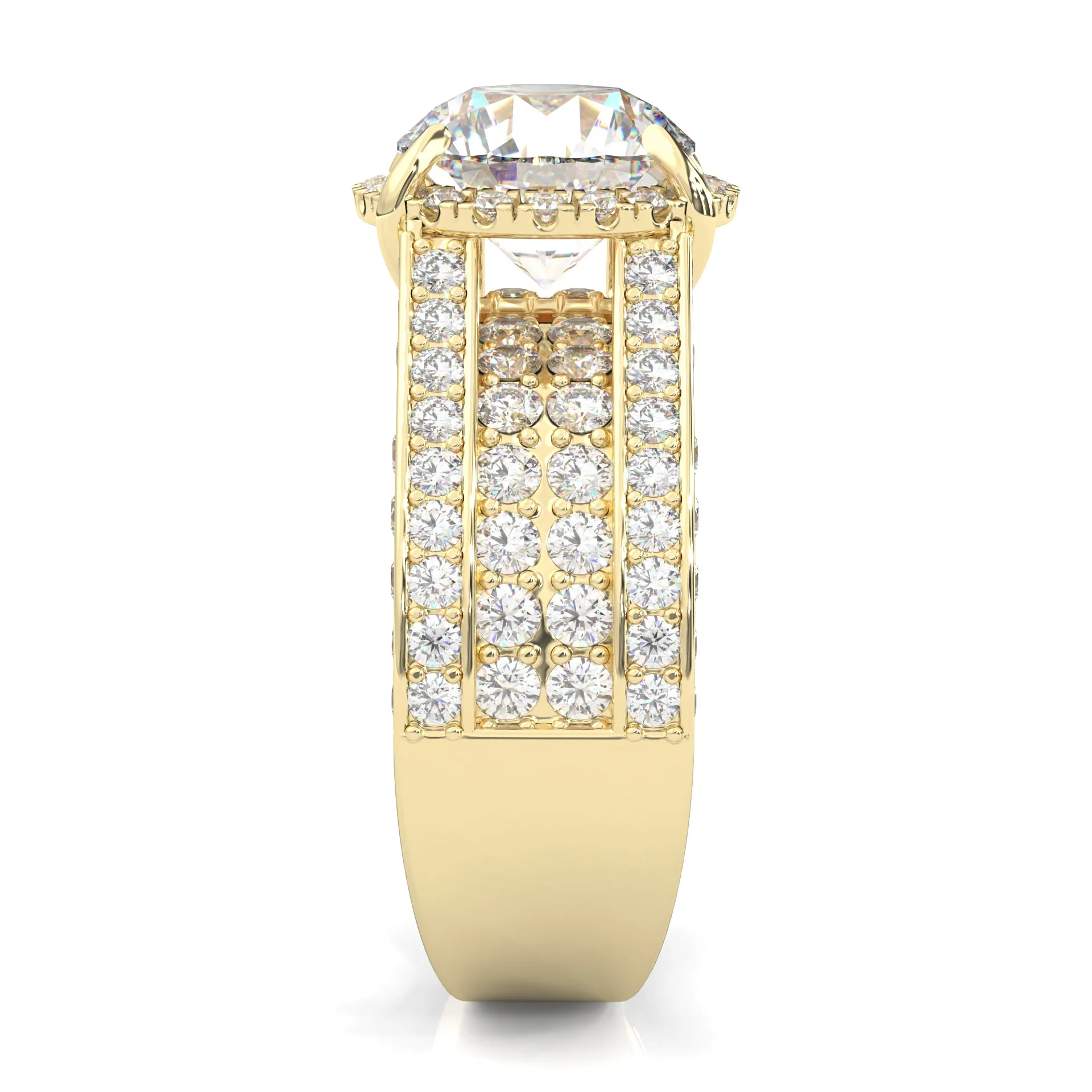 Fourfold Stones Halo Moissanite ( Yellow Gold 14K ) - Image 3