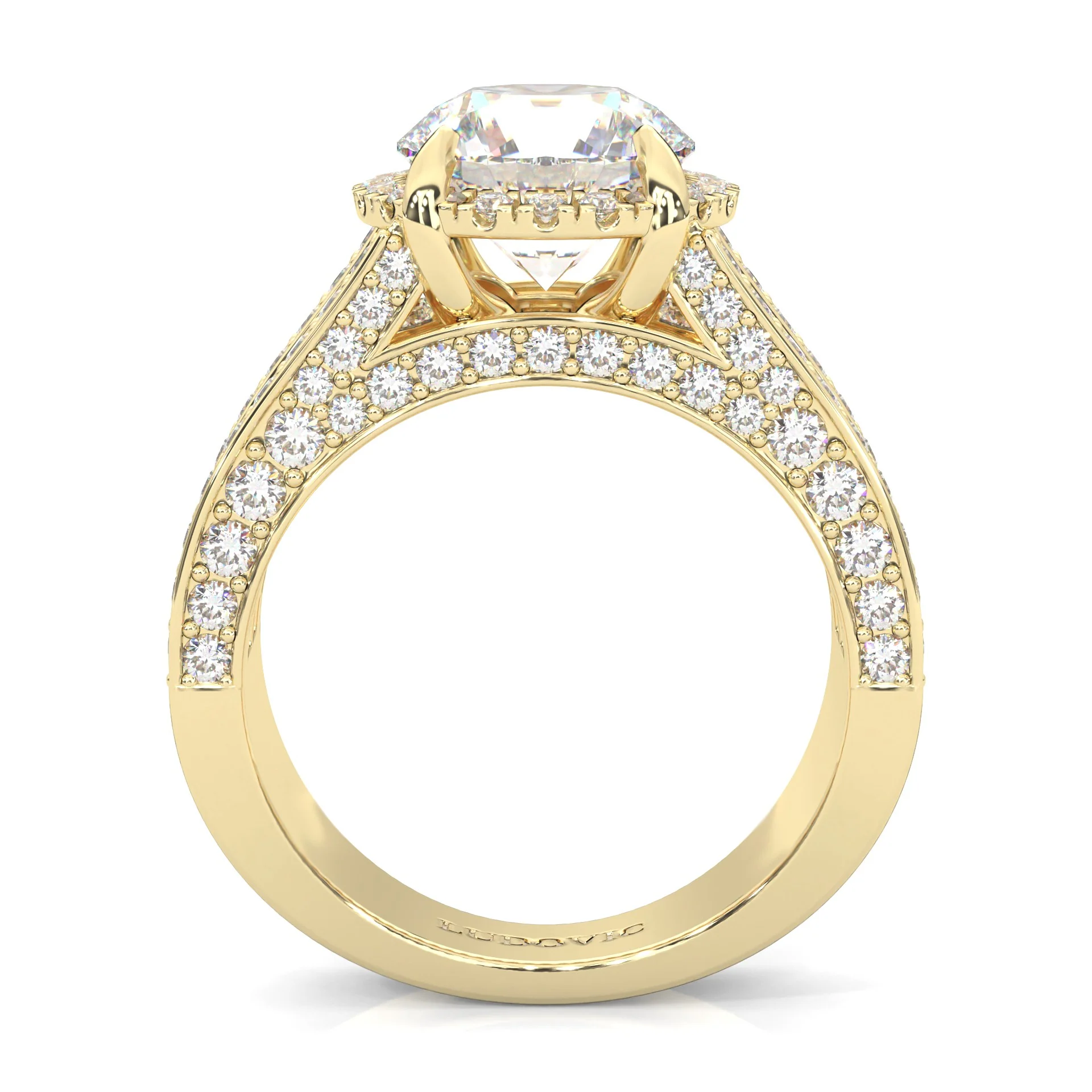 Fourfold Stones Halo Moissanite ( Yellow Gold 14K ) - Image 5