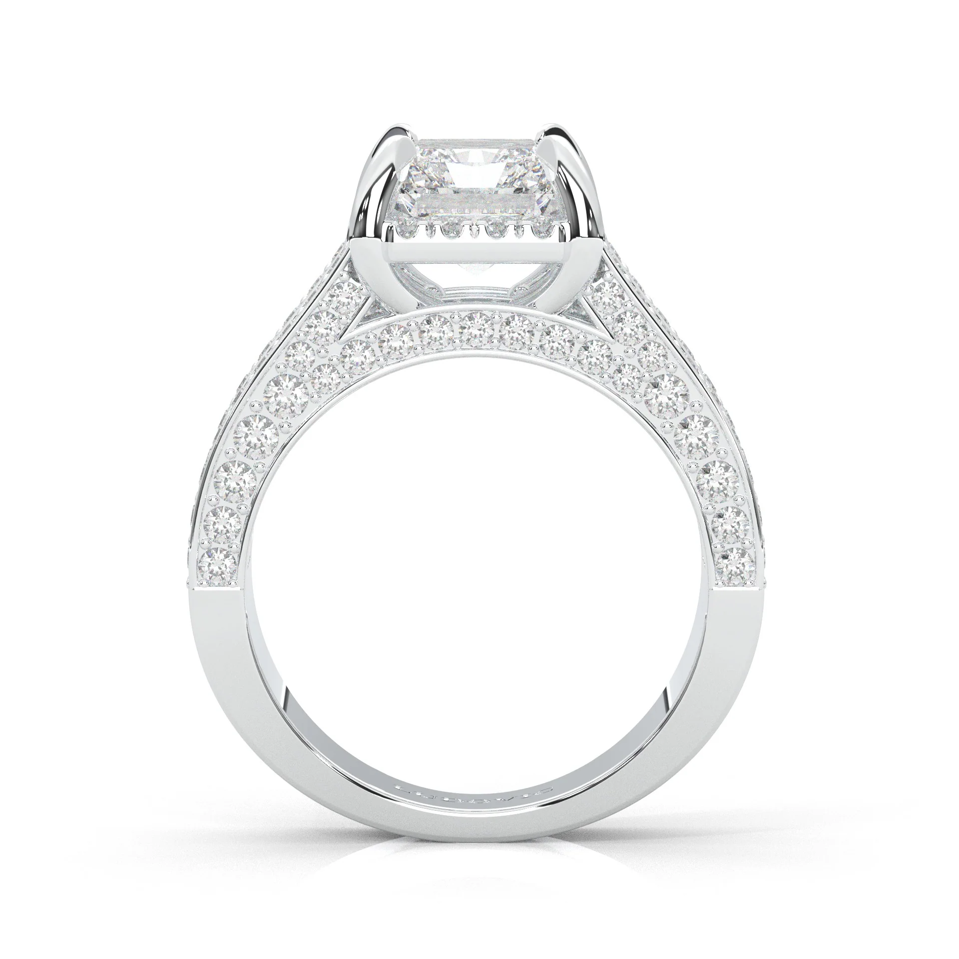 Fourfold Stones Halo Radiant Cut (Platinum-Plated Silver) - Image 4