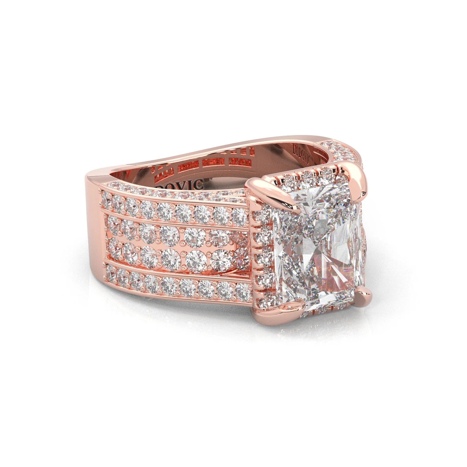 Fourfold Stones Halo Radiant Cut ( Rose Gold 14K ) - Image 3