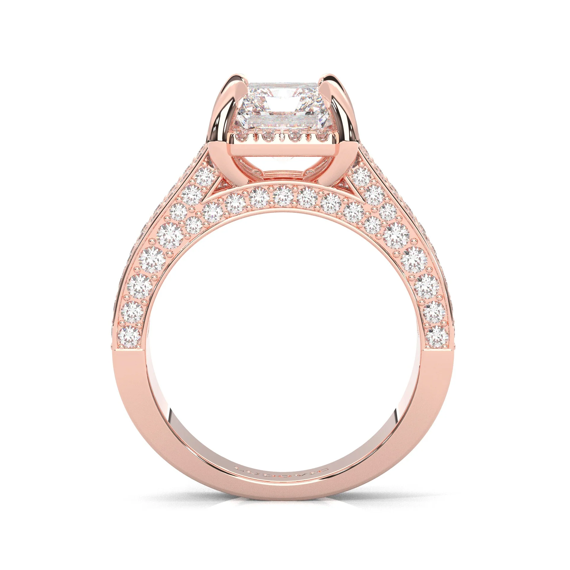 Fourfold Stones Halo Radiant Cut ( Rose Gold 14K ) - Image 4